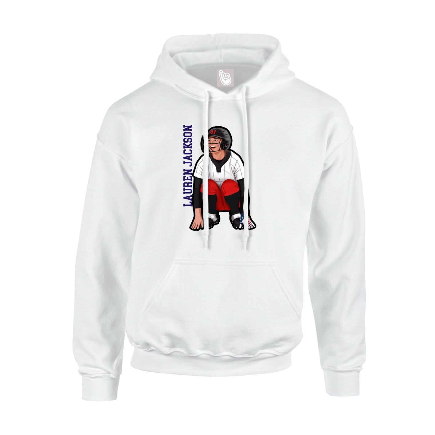 Youth Hoodie — Name Vertical in White