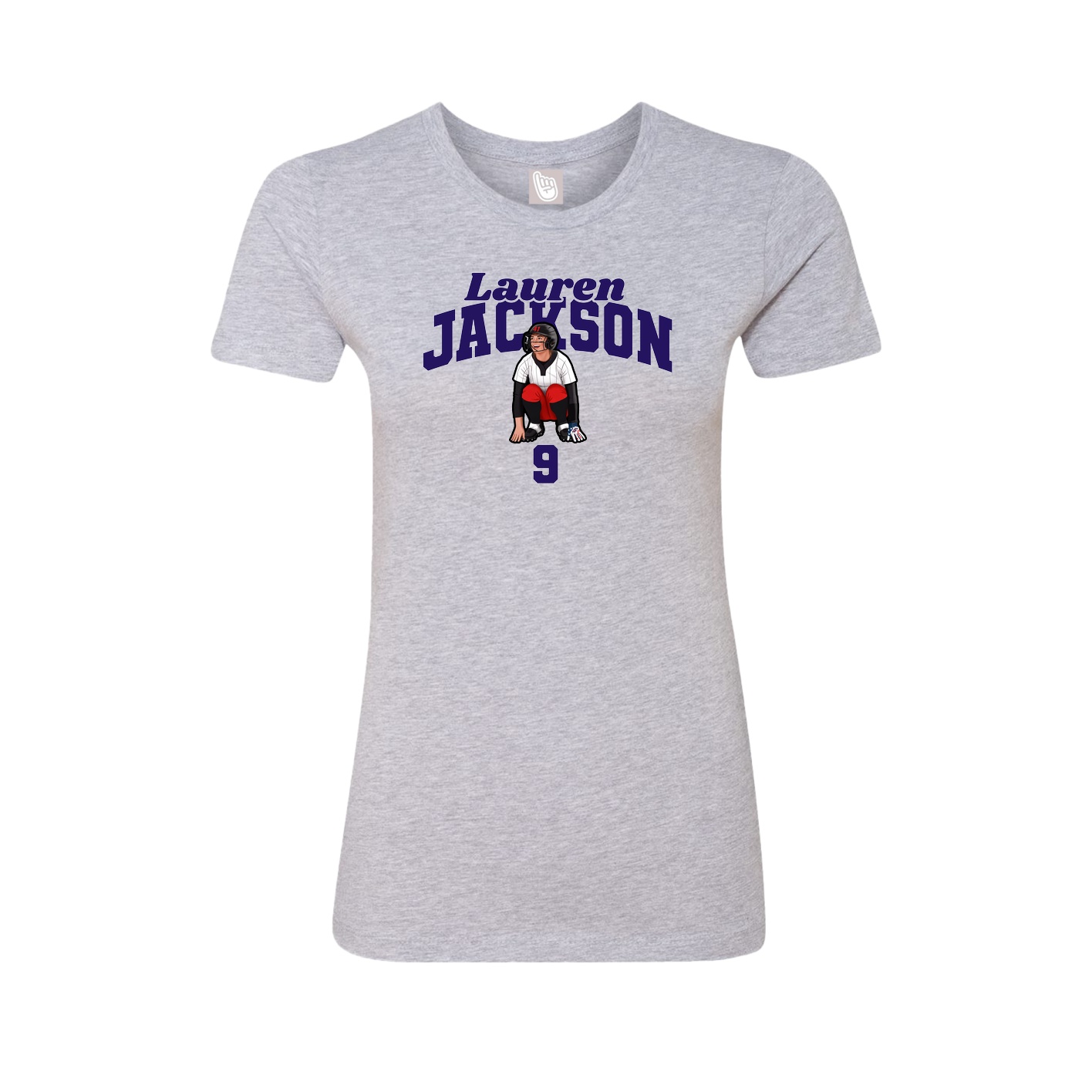 Fitted Women's Tee — Signature Arch in Grey