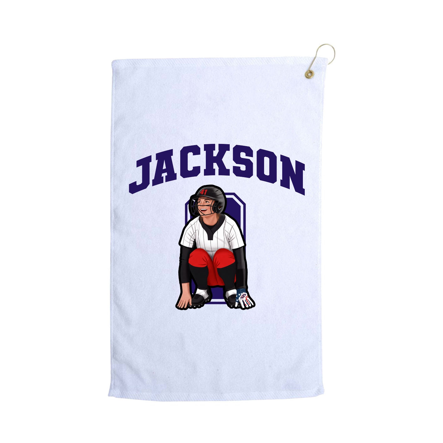Golf Towel — Number in White