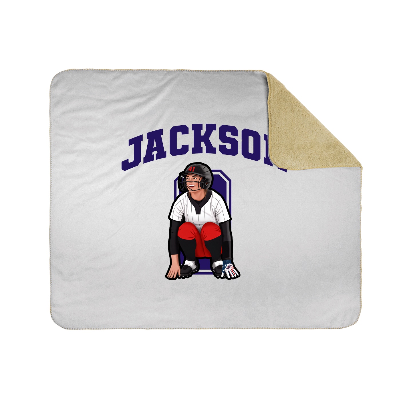 Throw Blanket — Number in White
