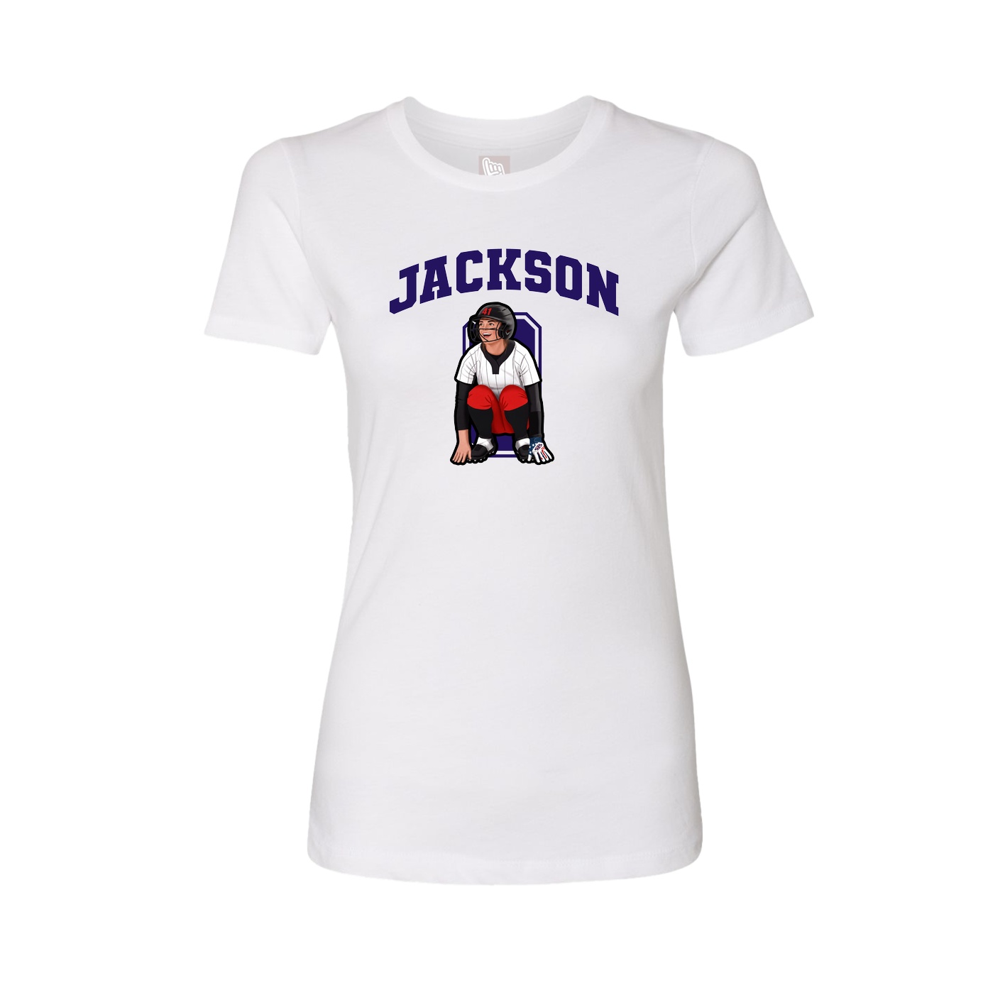 Fitted Women's Tee — Number in White