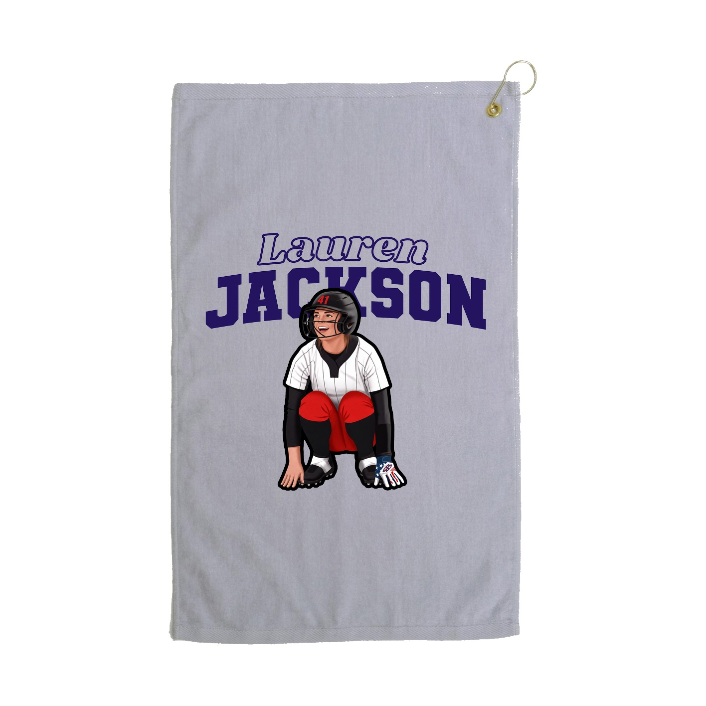Golf Towel — Name Arch in Grey