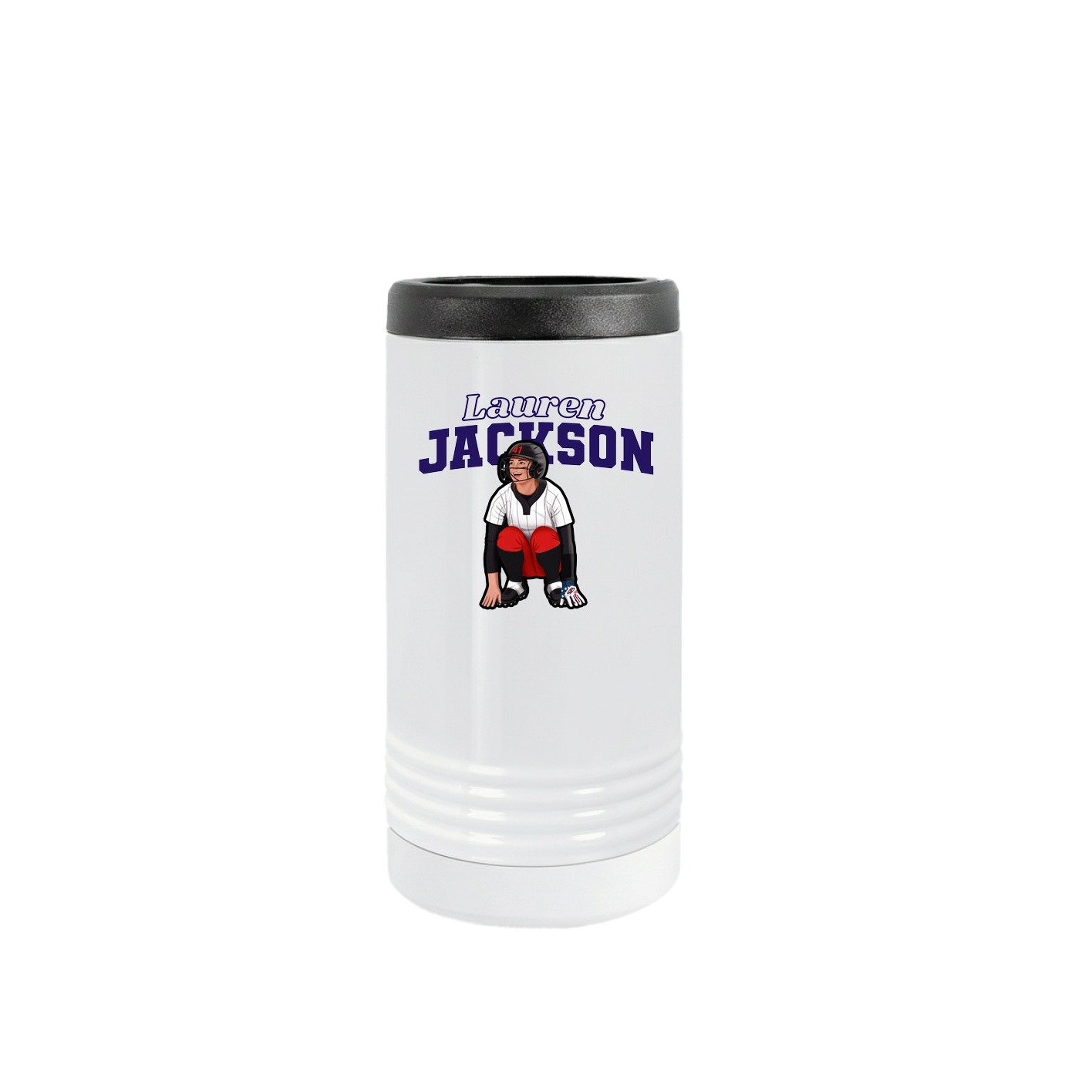 Slim Beverage Holder — Name Arch in White
