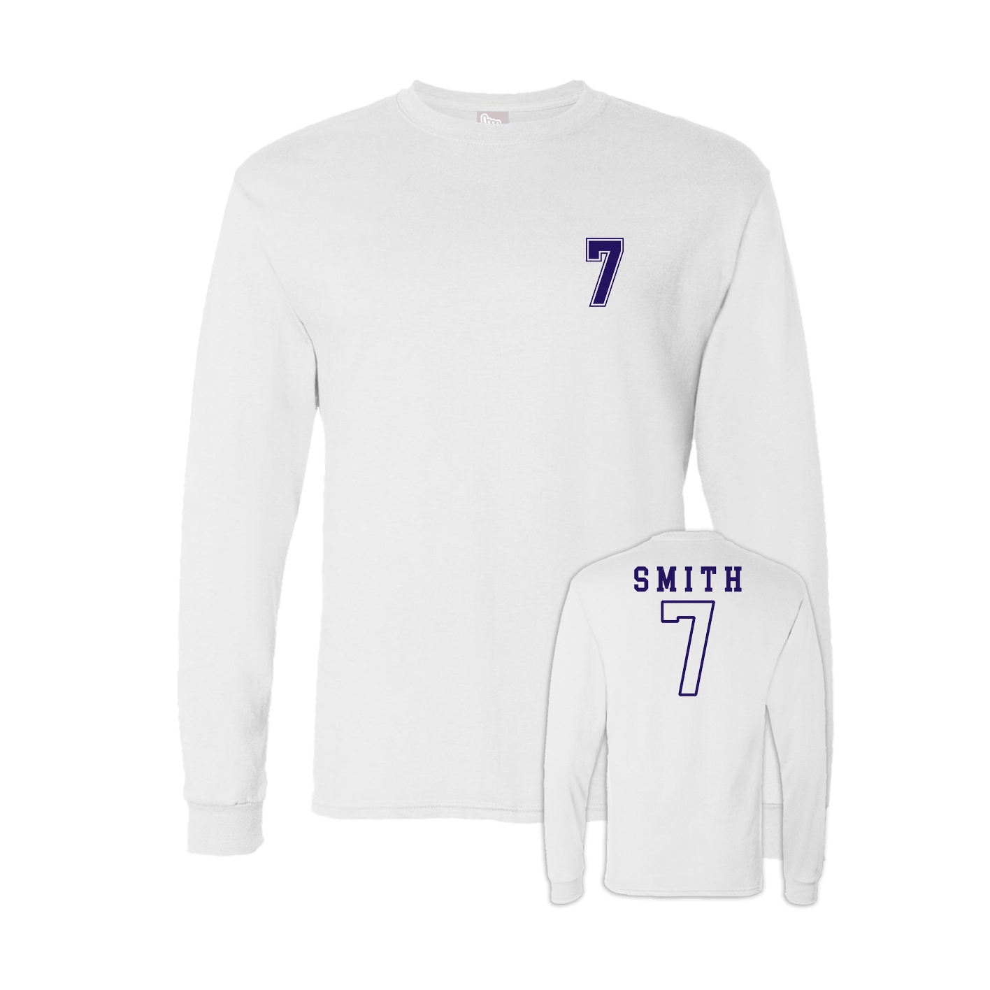 Long Sleeve Tee — Chest Back in White