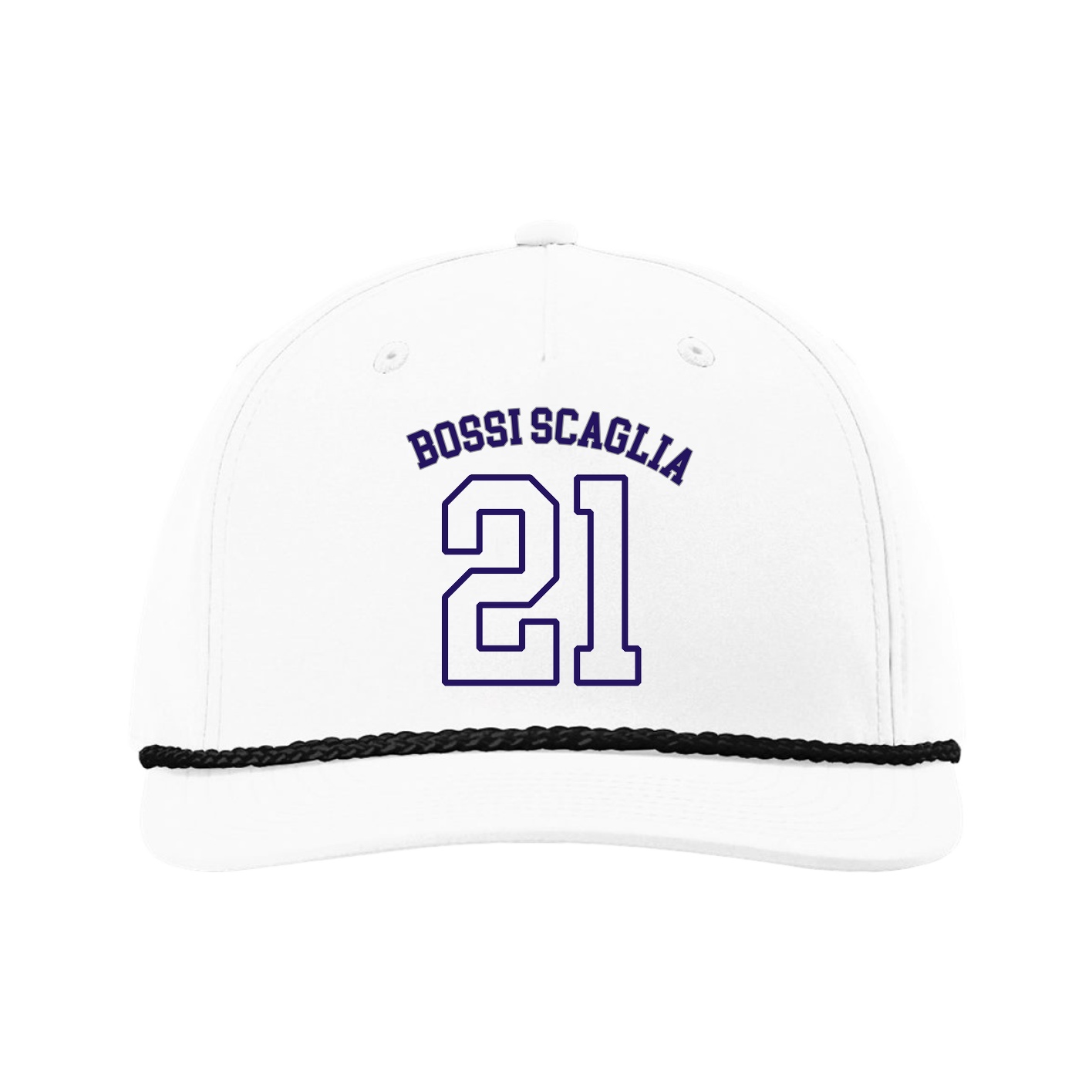 Five-Panel Classic Rope Cap — Shirsey Arch in White