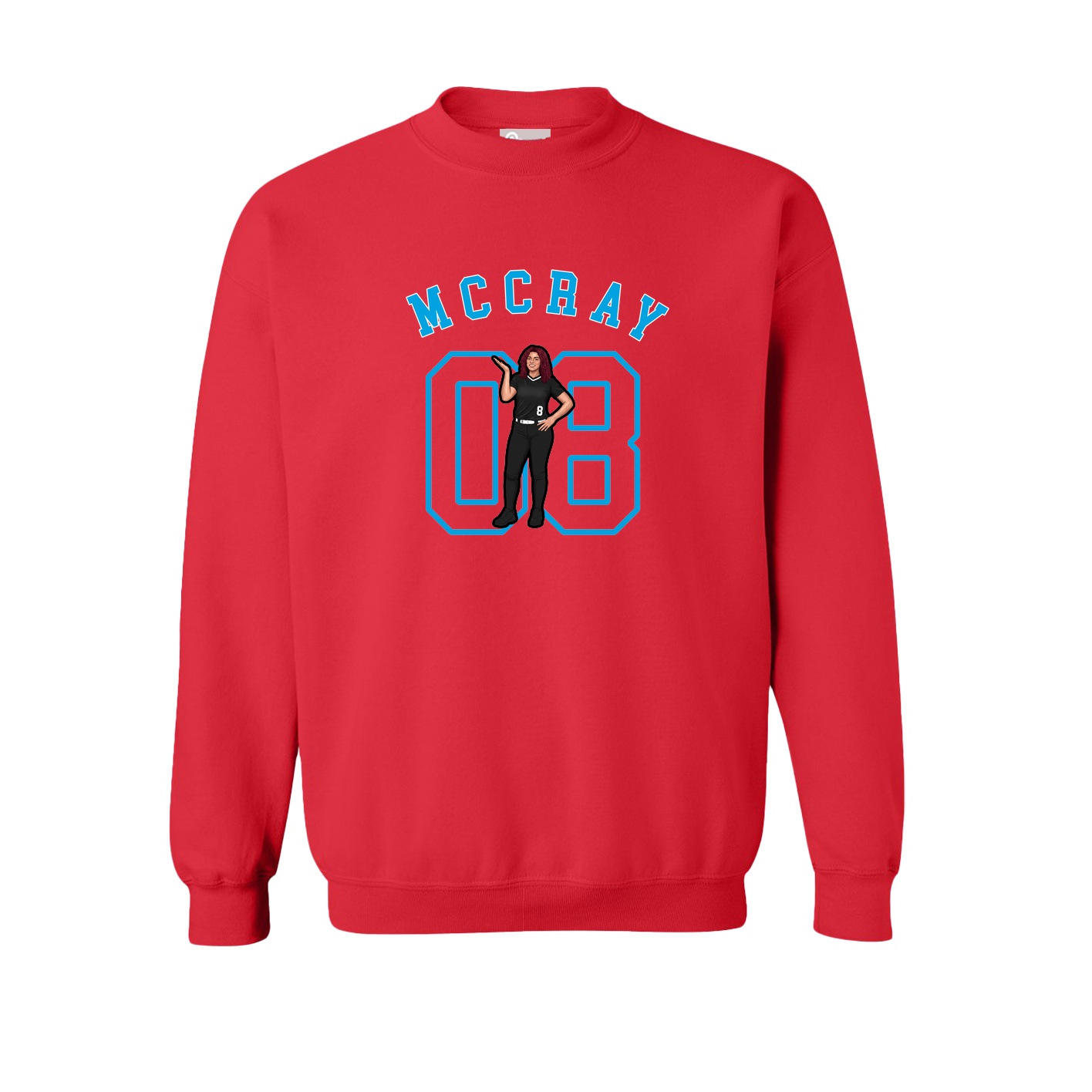 Fleece Crew — Shirsey Arch in Red