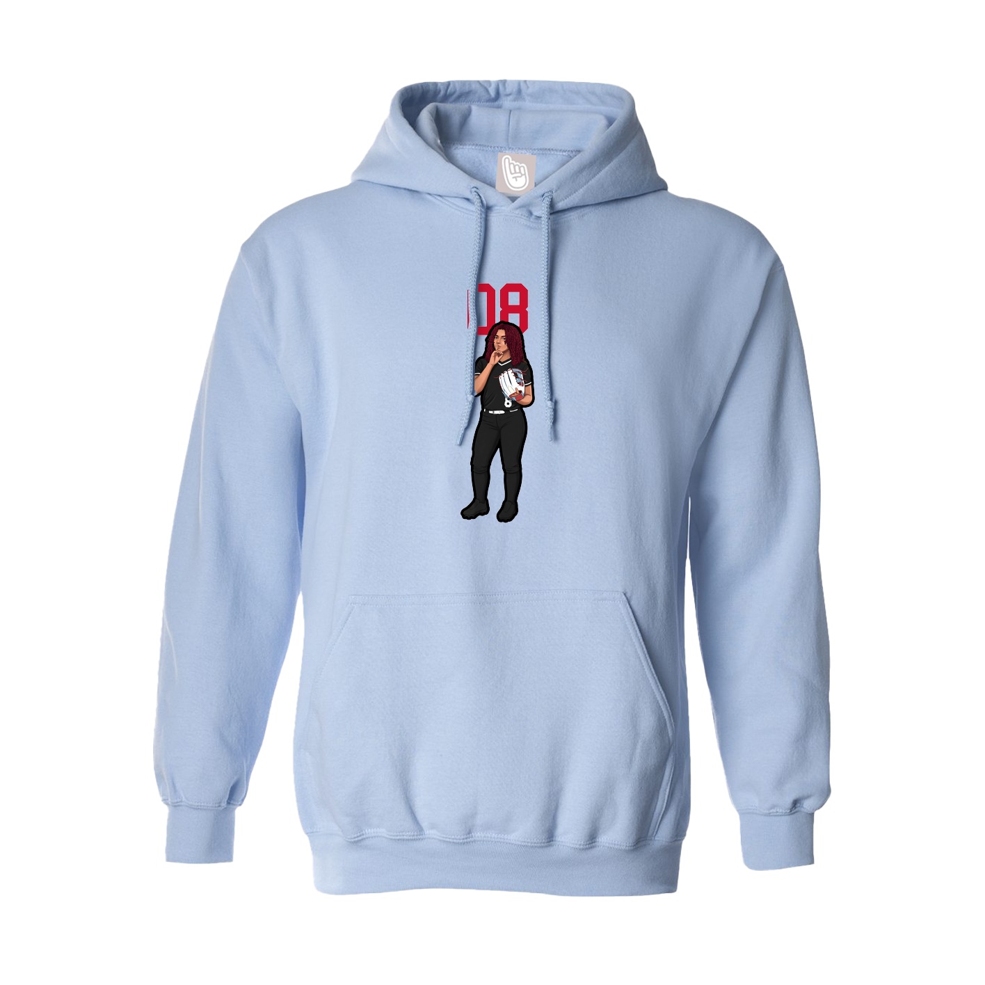 Hoodie — Number Top in Light Blue