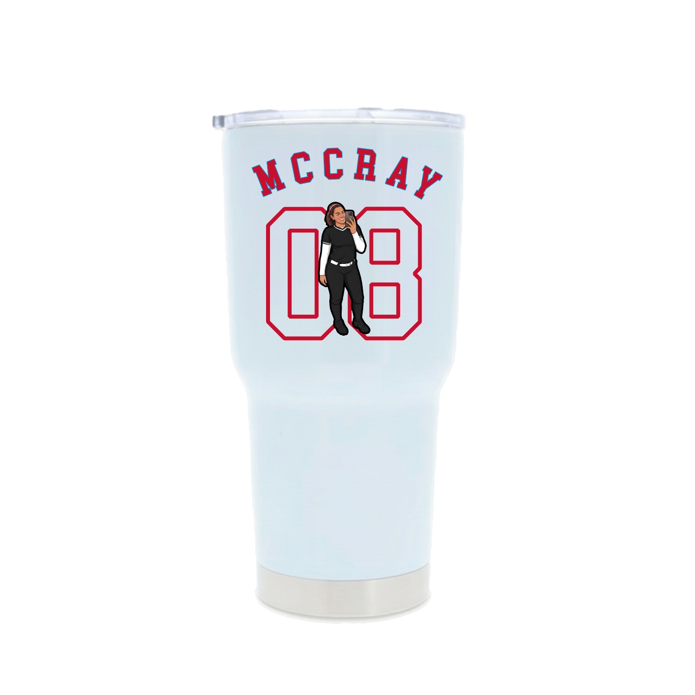 30oz Stainless Steel Tumbler — Shirsey Arch in White