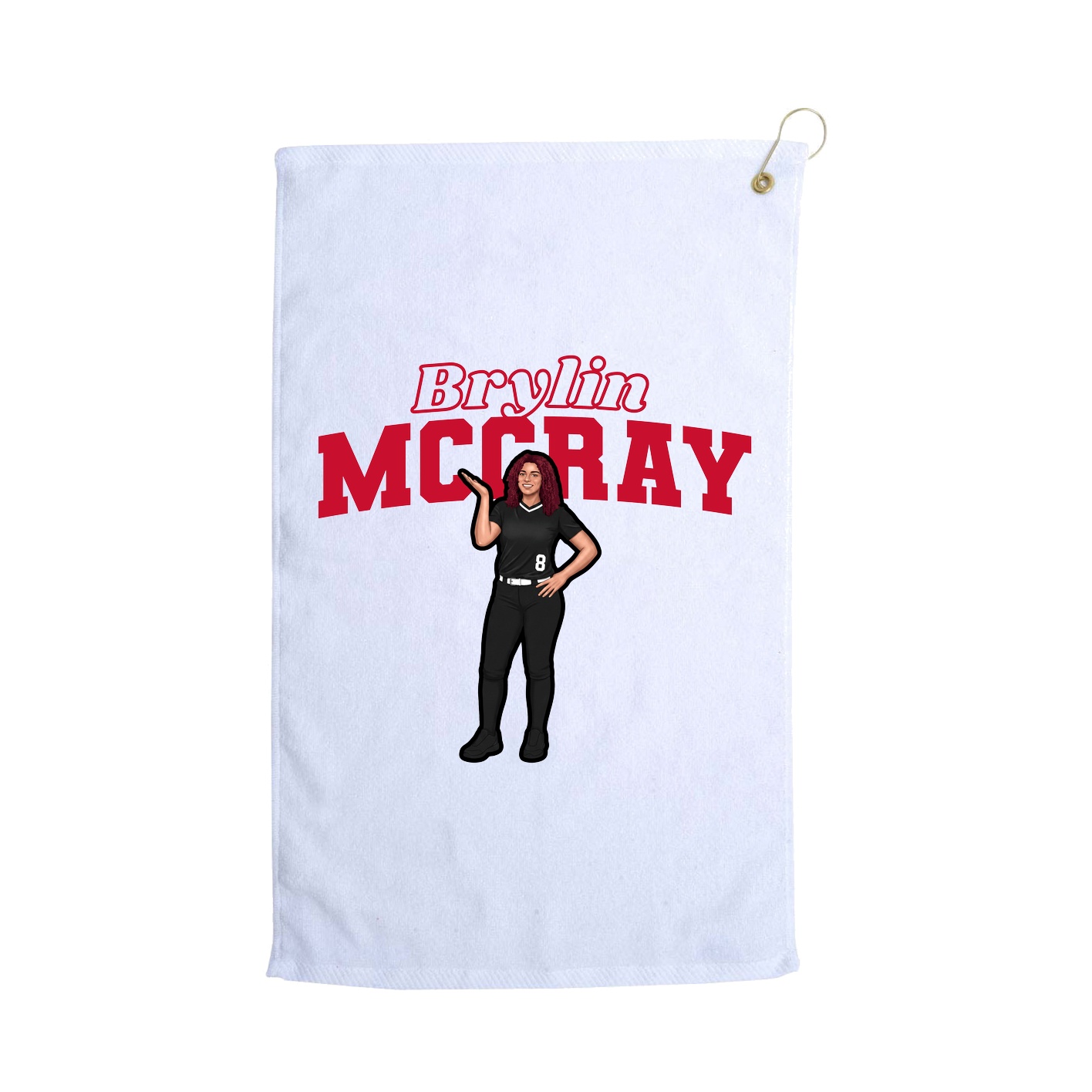 Golf Towel — Name Arch in White