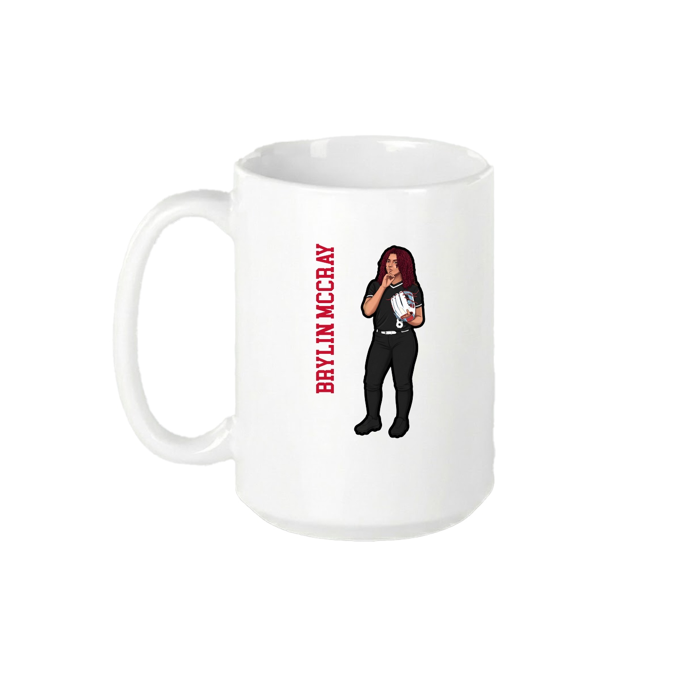 15oz Coffee Mug — Name Vertical in White