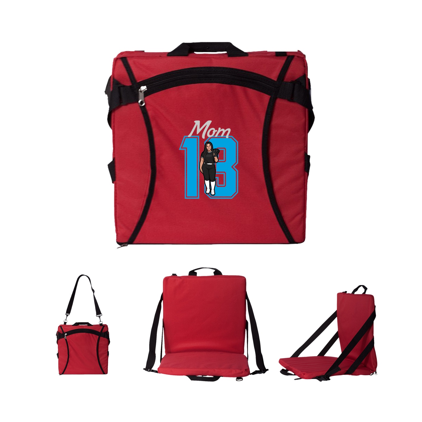 Folding Stadium Seat — Mothers Day Shirsey in Red