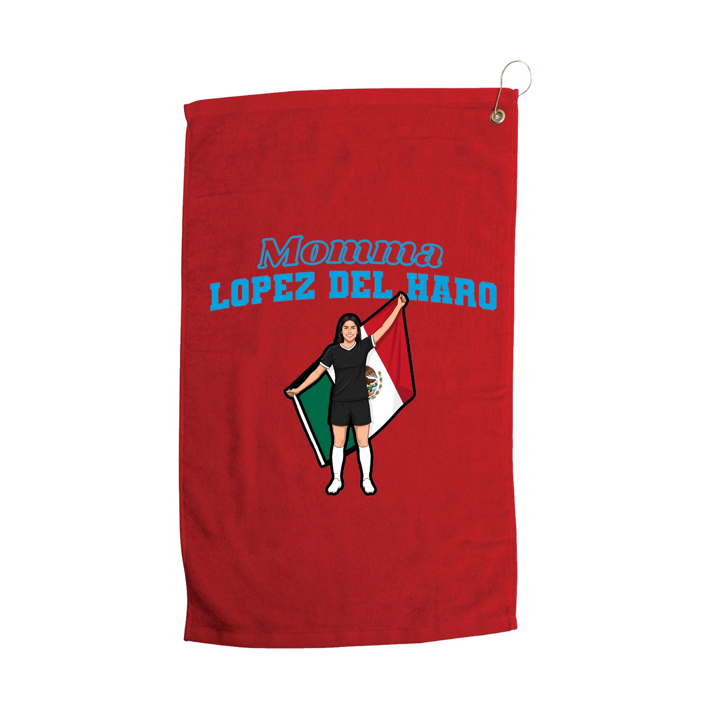 Golf Towel — Mothers Day Block in Red