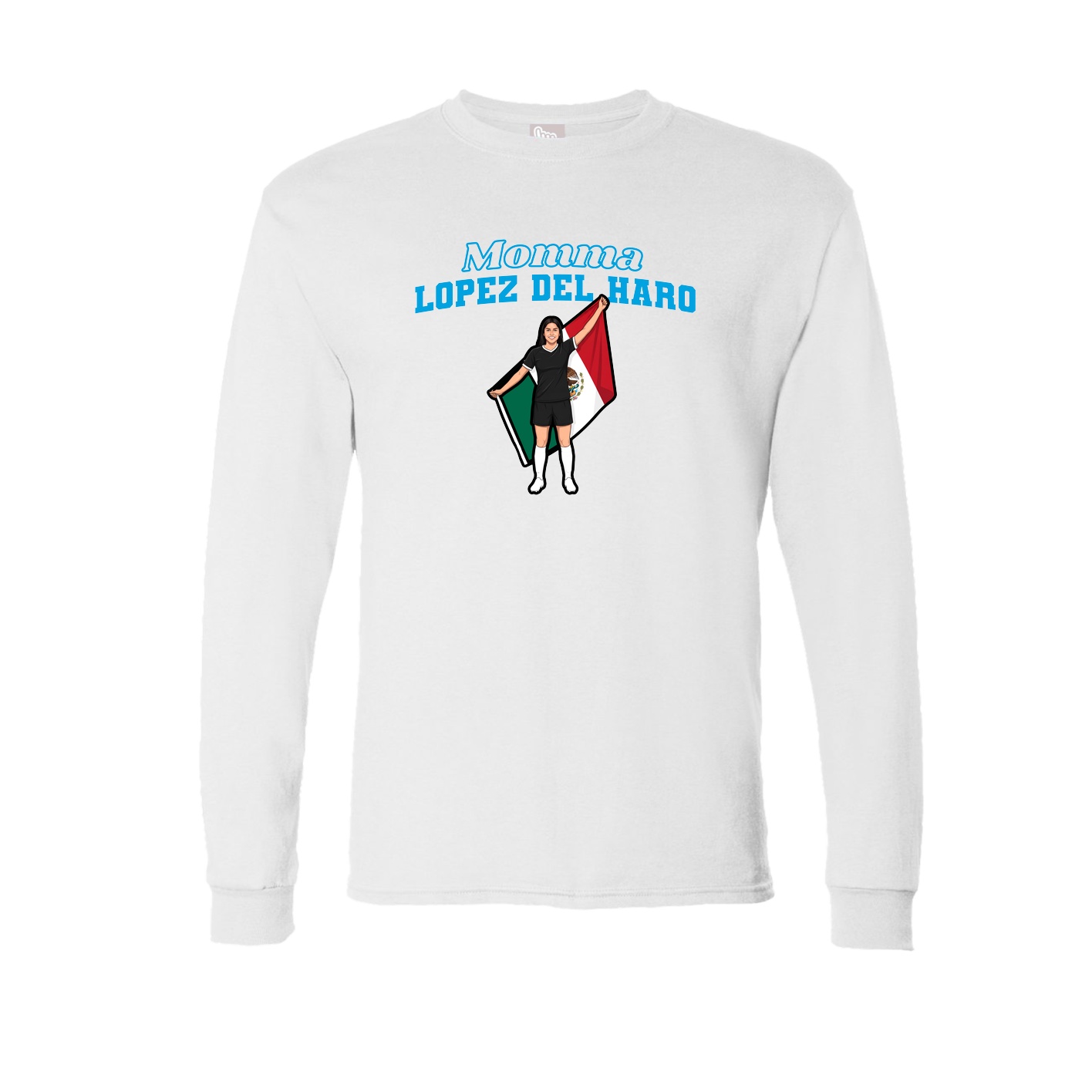 Long Sleeve Tee — Mothers Day Block in White