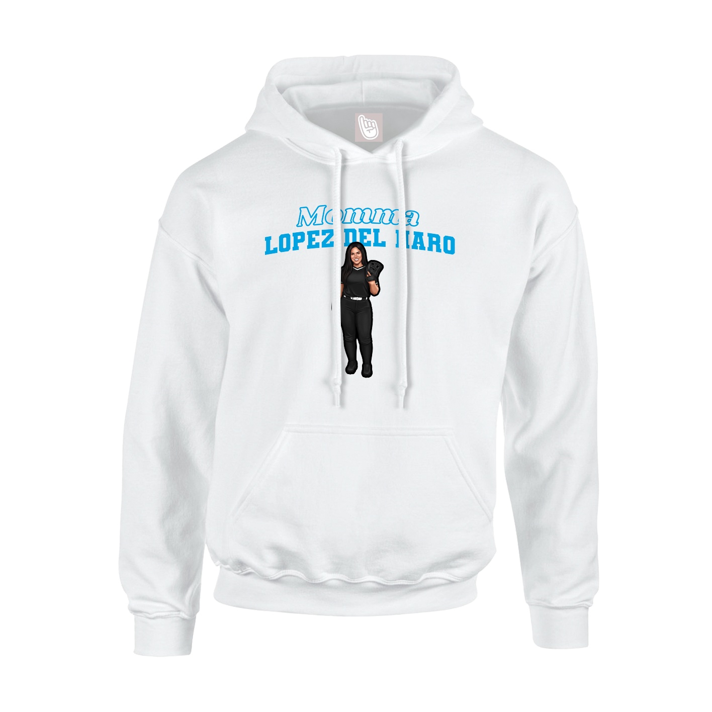 Youth Hoodie — Mothers Day Block in White