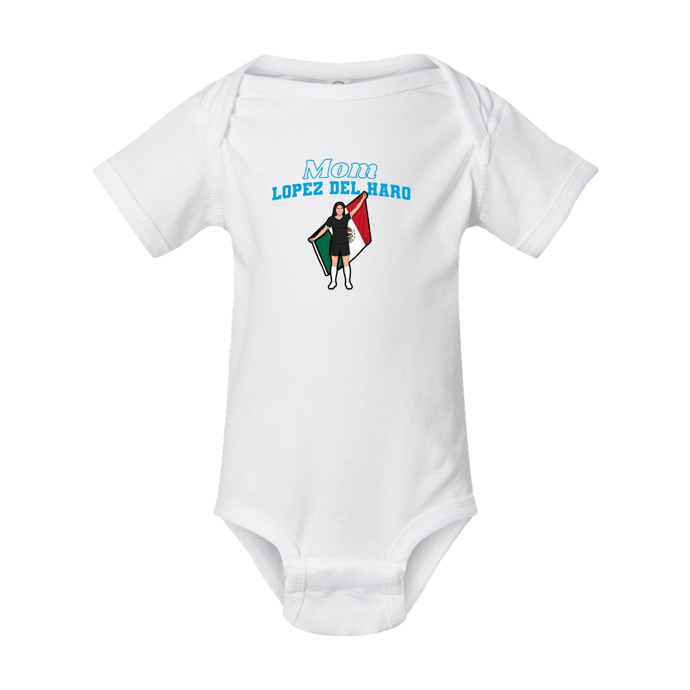 Baby Onesie — Mothers Day Block in White