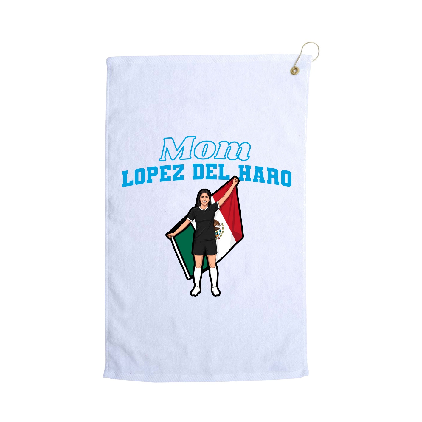 Golf Towel — Mothers Day Block in White