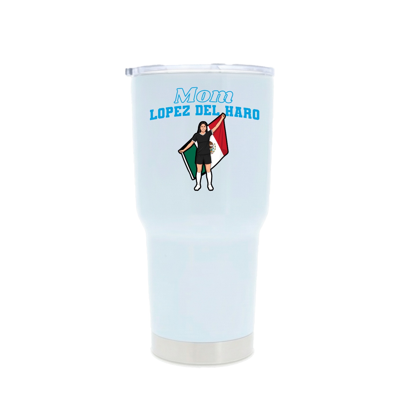 30oz Stainless Steel Tumbler — Mothers Day Block in White