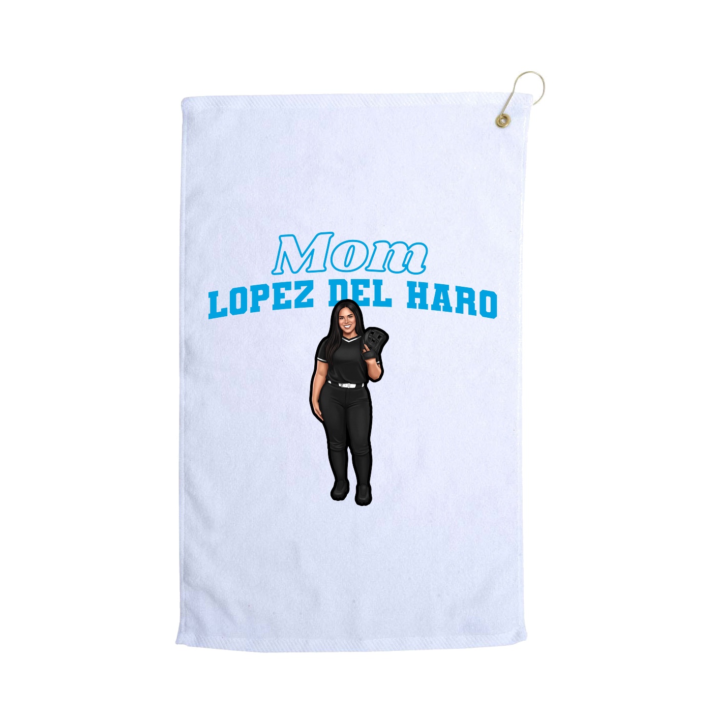 Golf Towel — Mothers Day Block in White