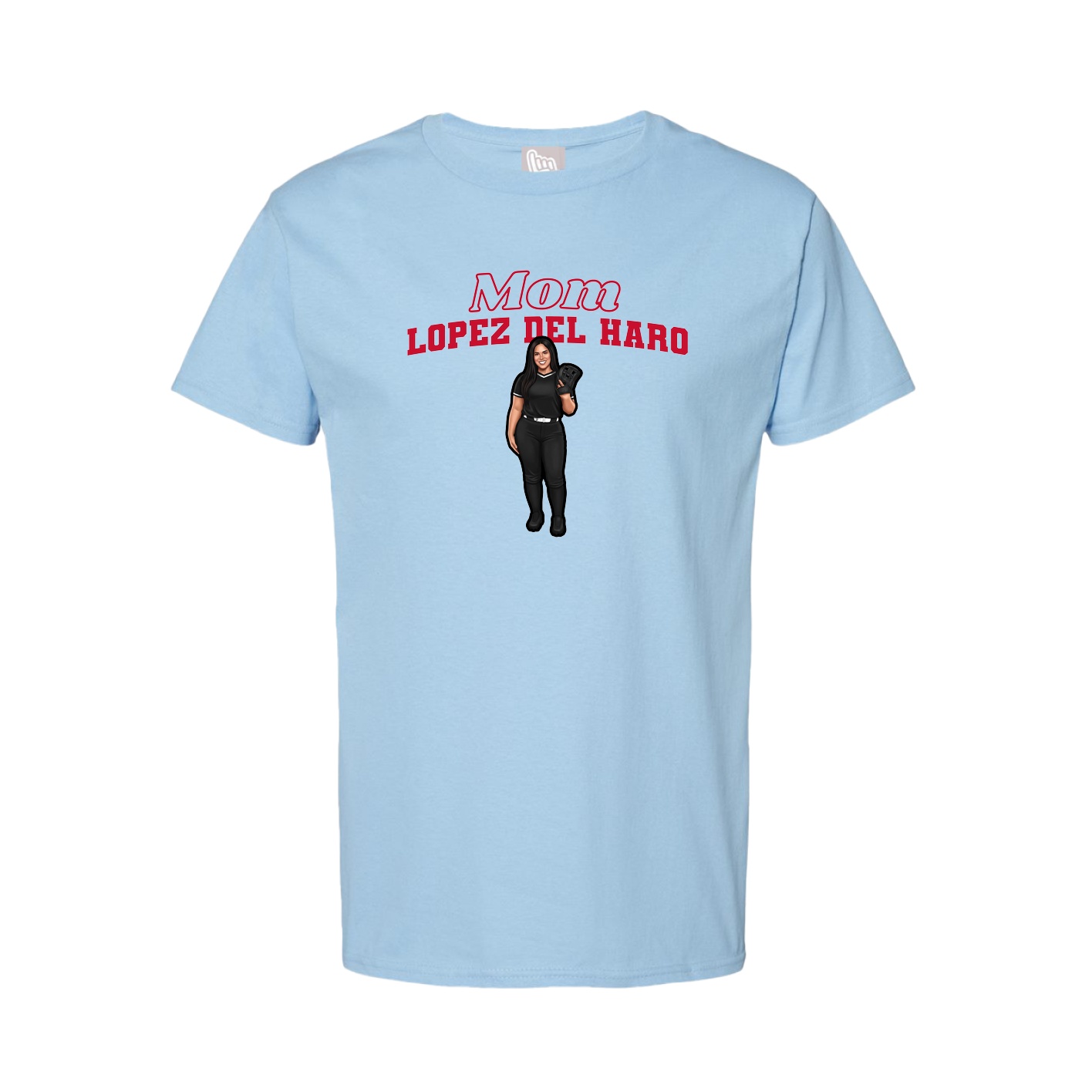 Youth Tee — Mothers Day Block in Light Blue