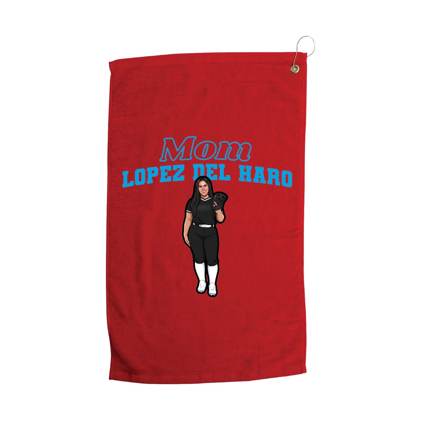 Golf Towel — Mothers Day Block in Red