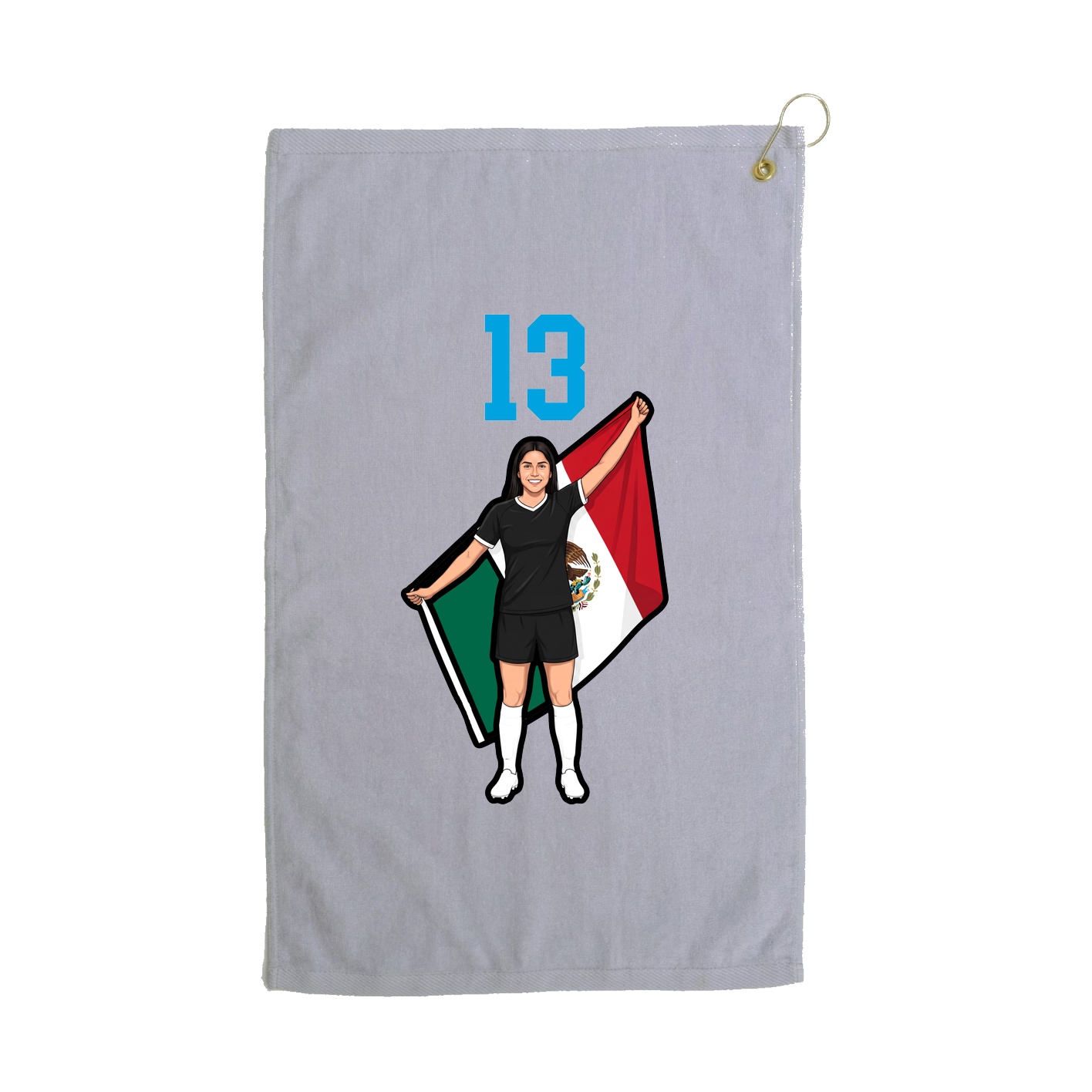 Golf Towel — Number Top in Grey