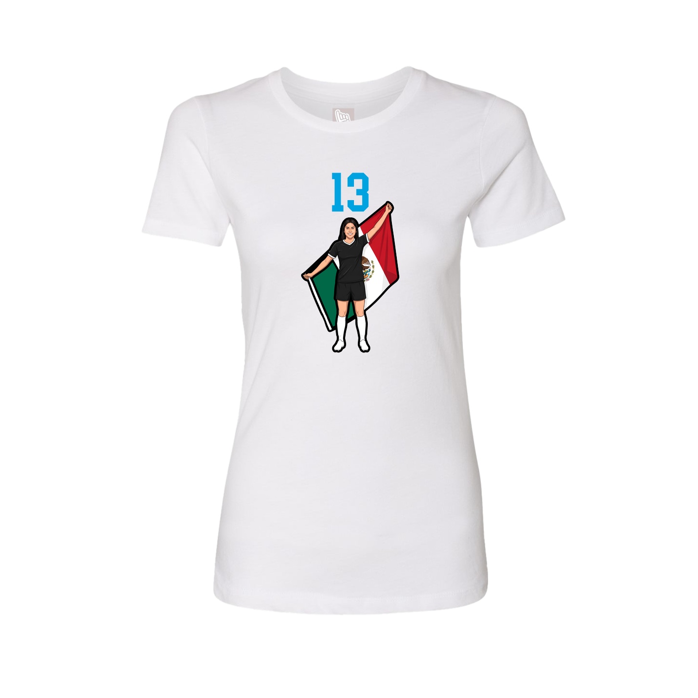 Fitted Women's Tee — Number Top in White