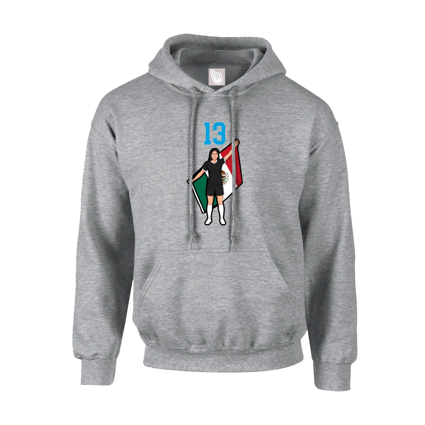 Hoodie — Number Top in Grey