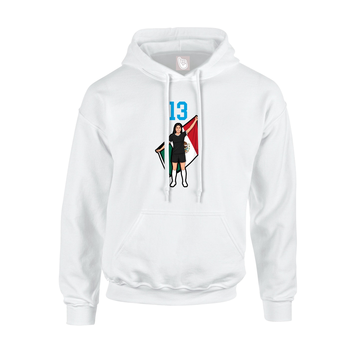Youth Hoodie — Number Top in White