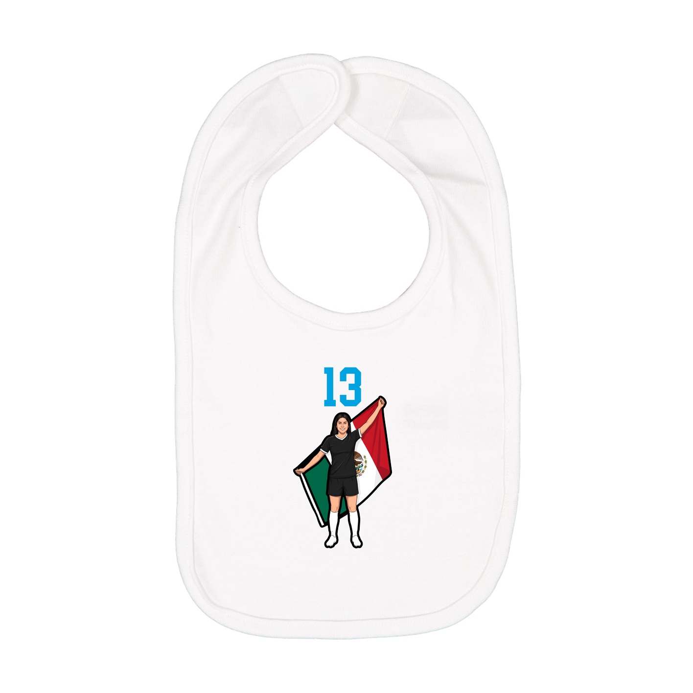 Infant Bib — Number Top in White
