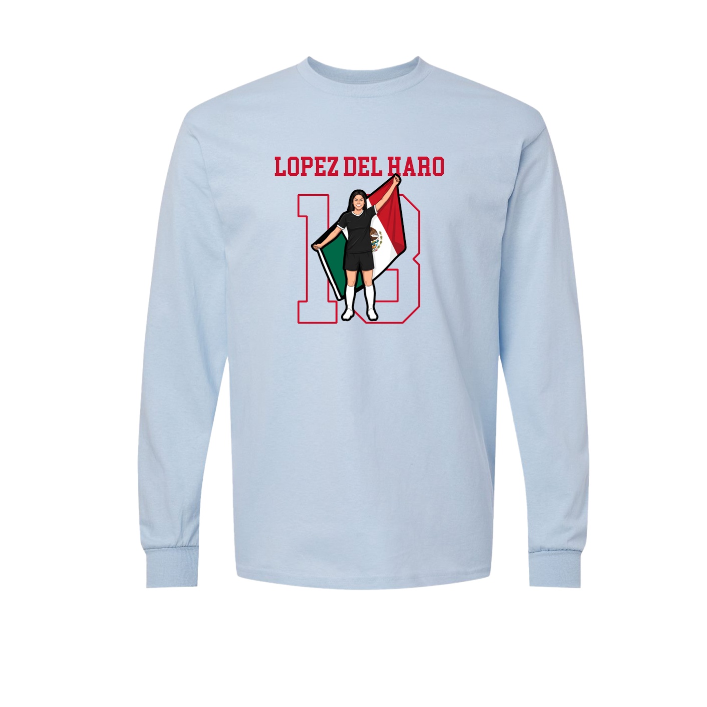 Long Sleeve Tee — Shirsey in Light Blue