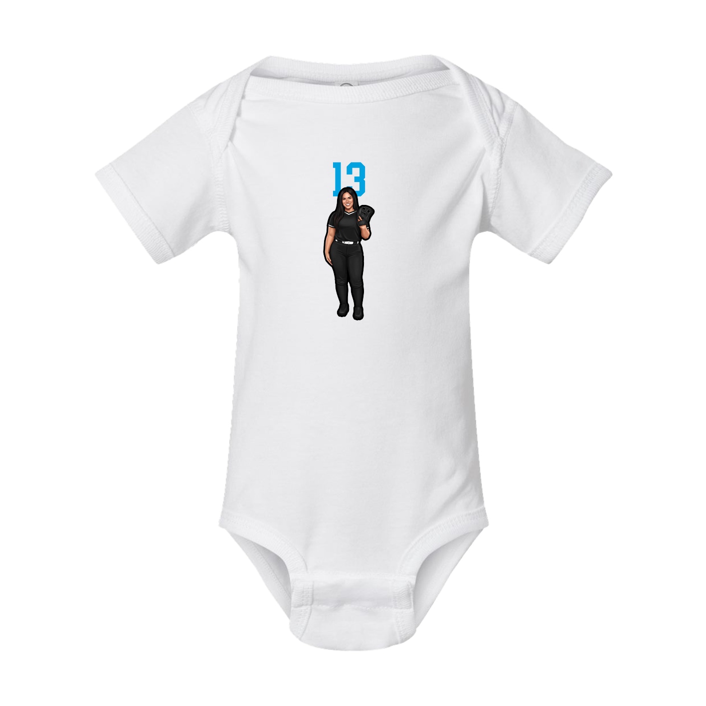 Baby Onesie — Number Top in White