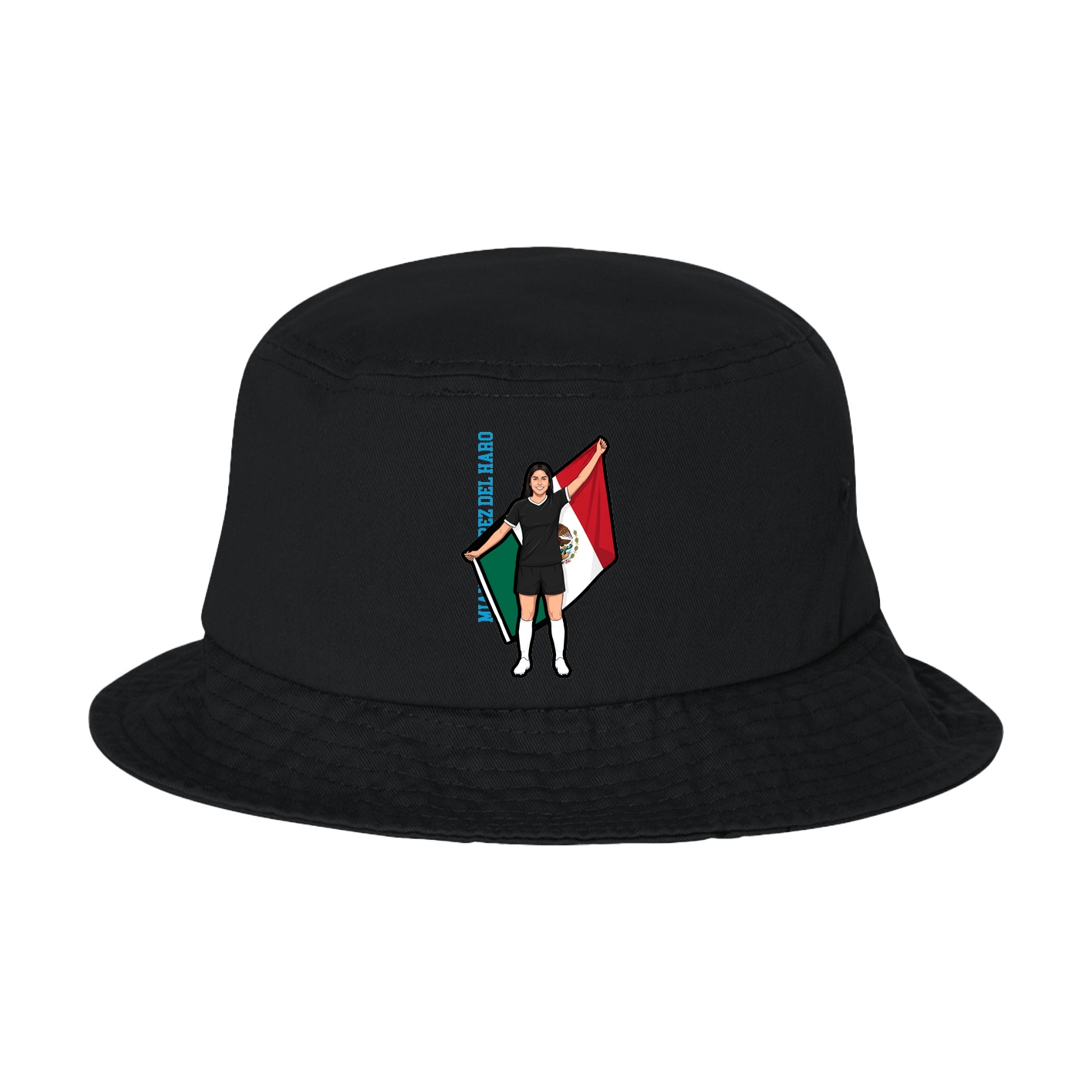 Bucket Cap — Name Vertical in Black