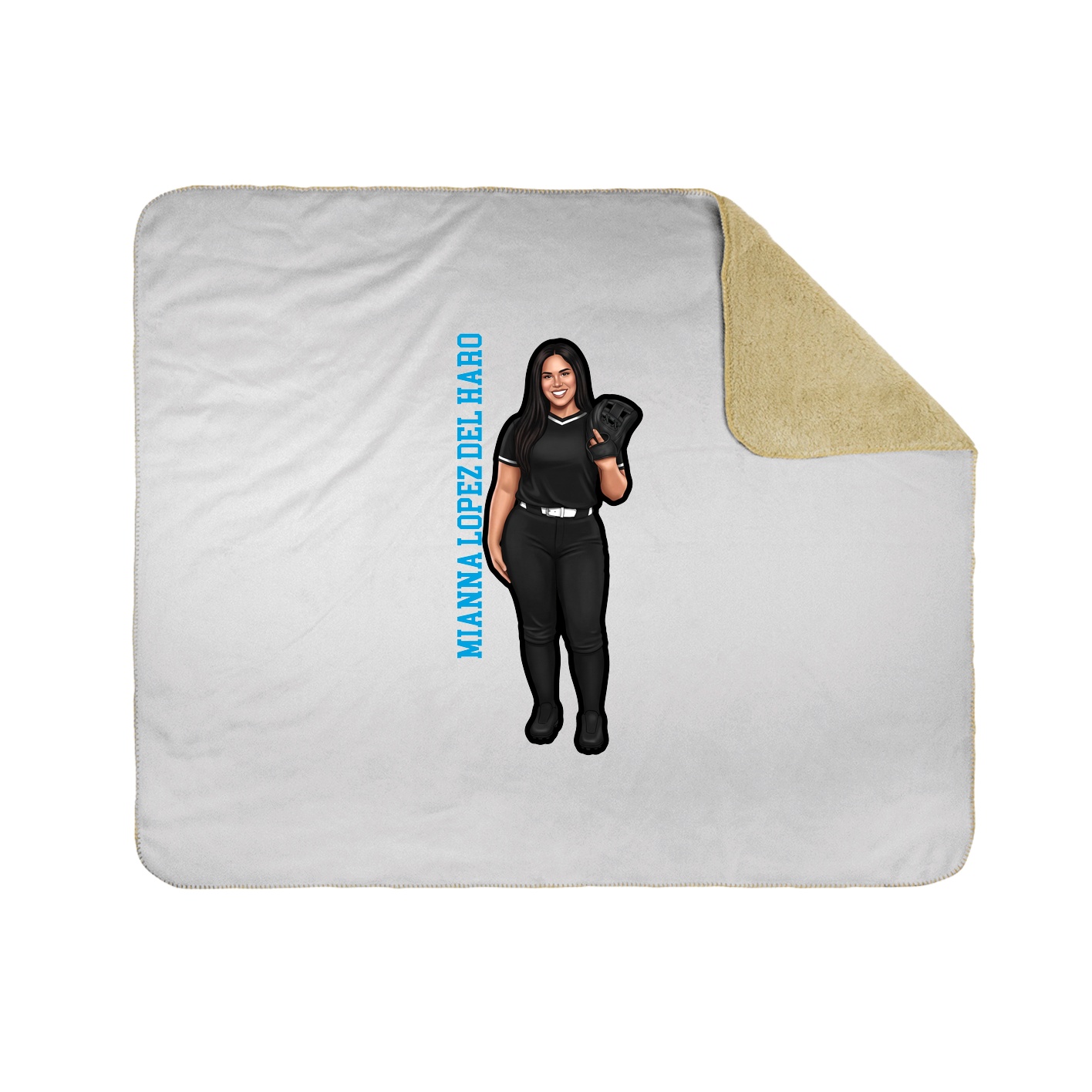 Throw Blanket — Name Vertical in White