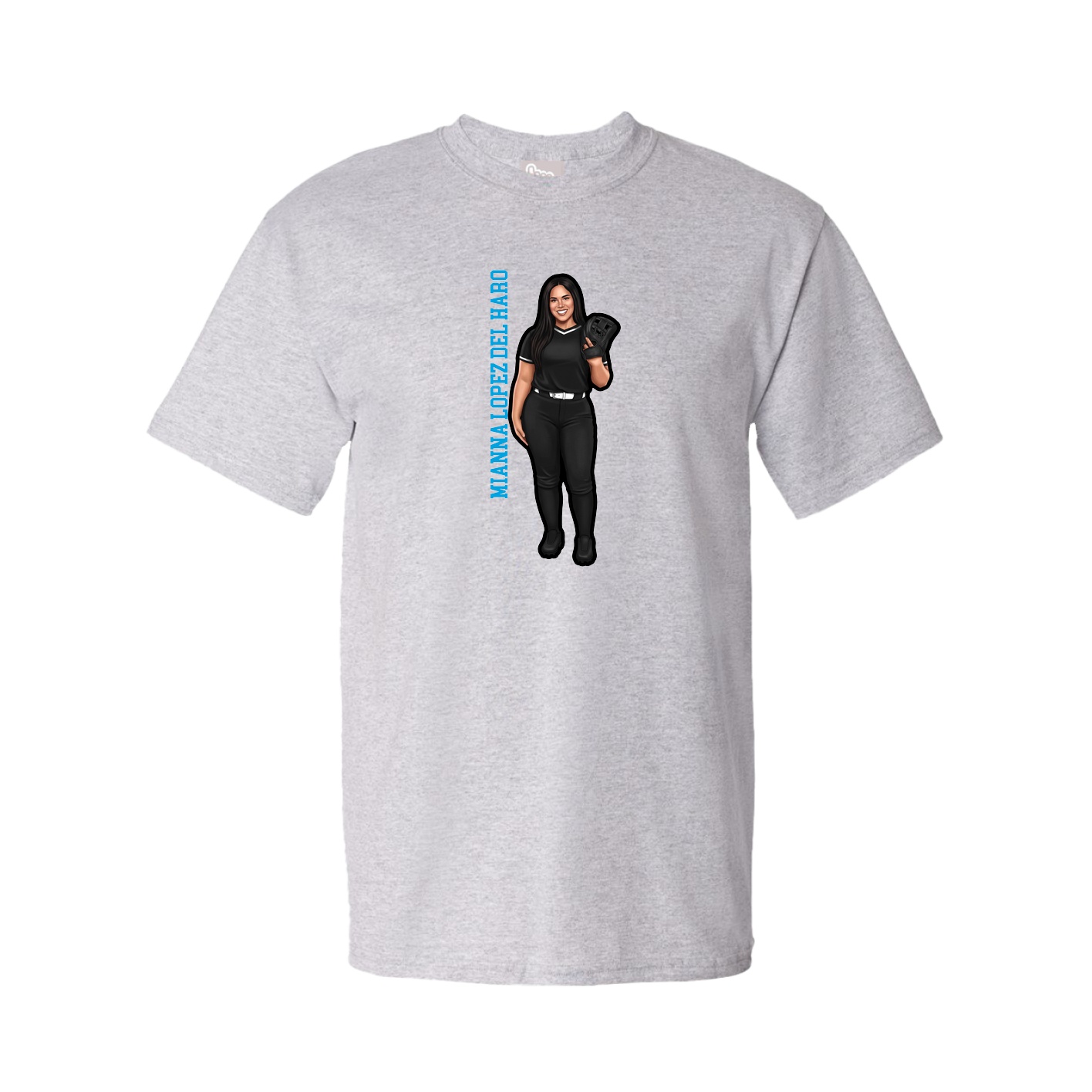 Youth Tee — Name Vertical in Grey