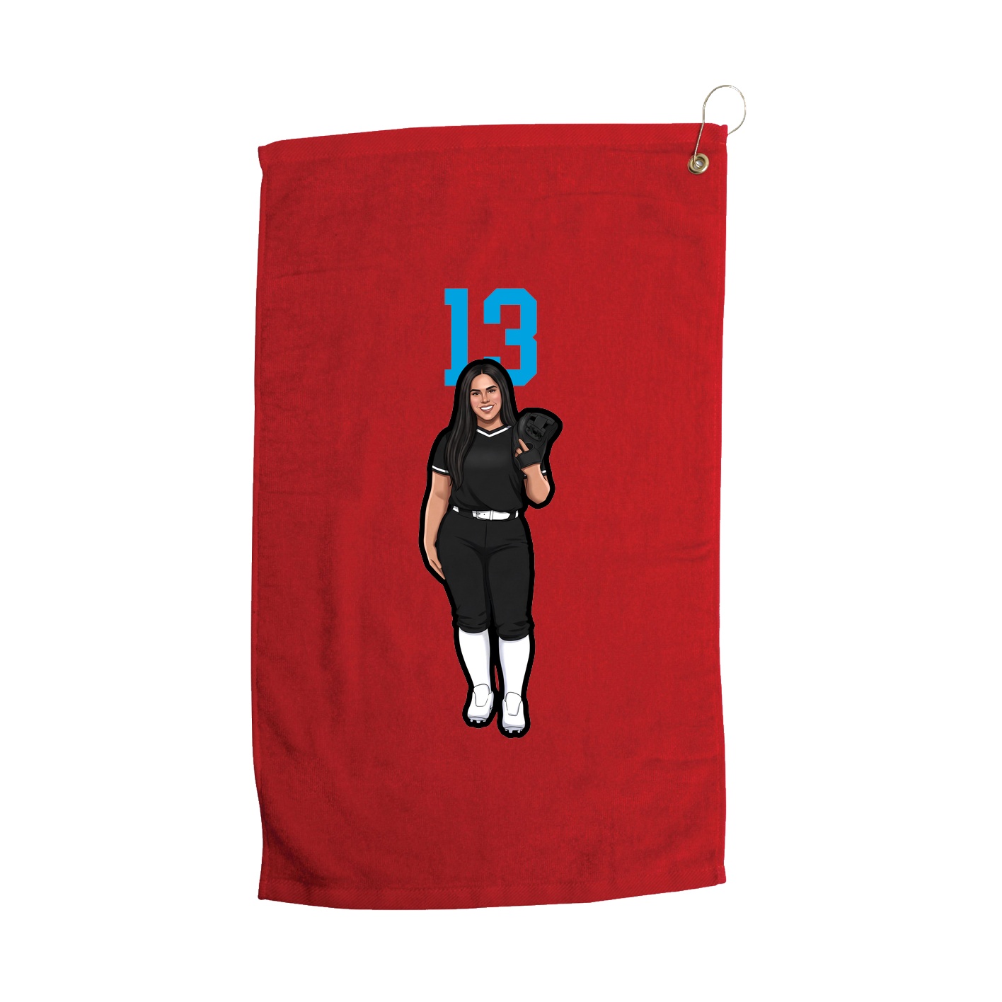 Golf Towel — Number Top in Red