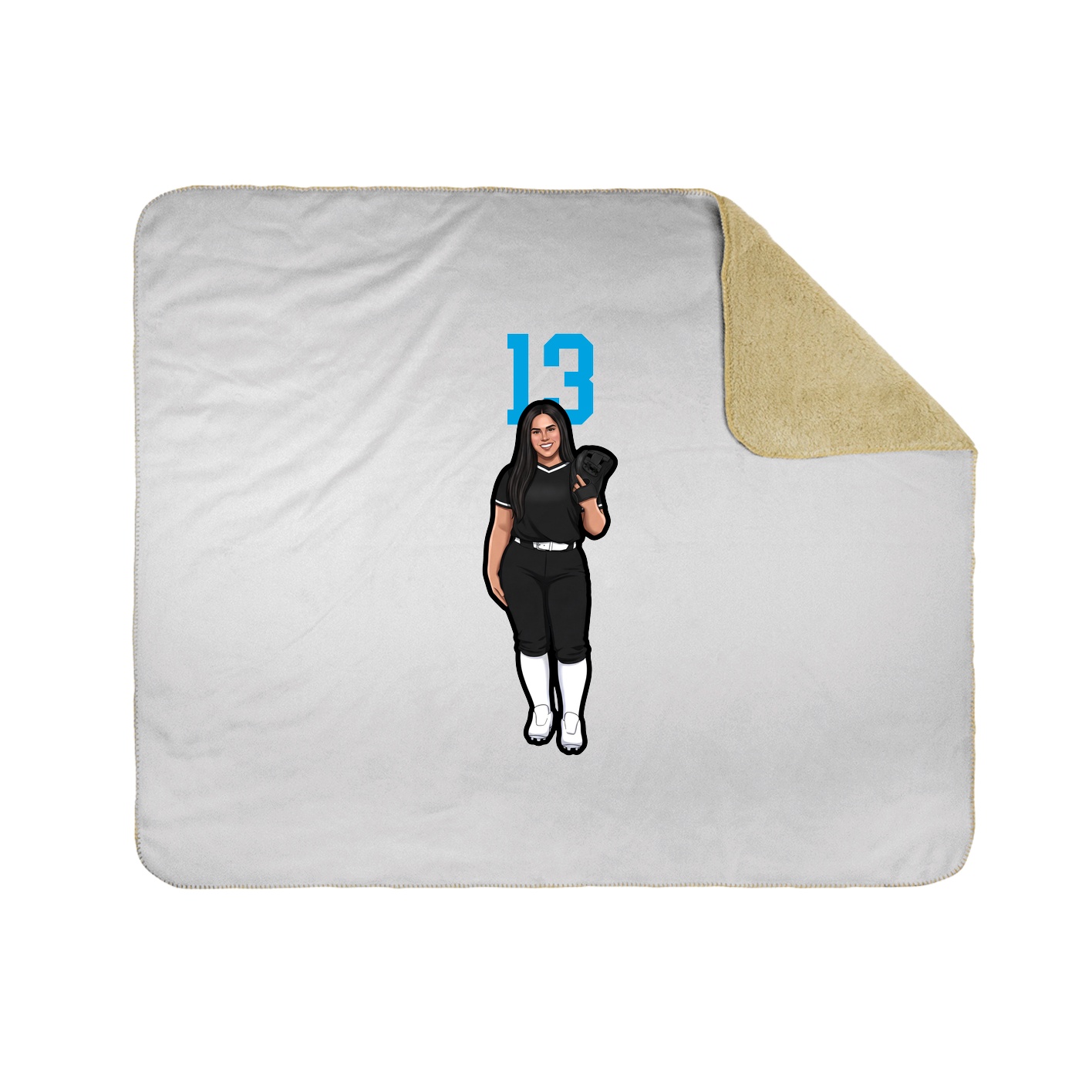 Throw Blanket — Number Top in White