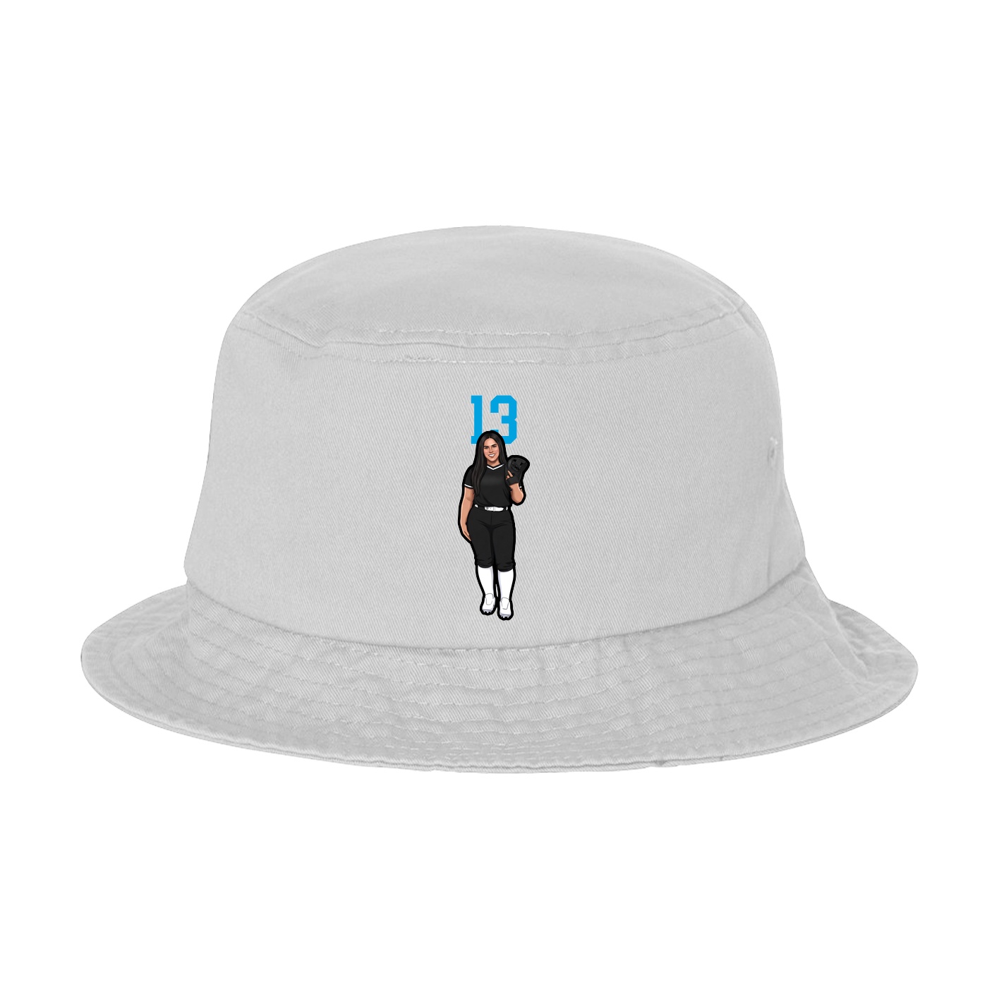 Bucket Cap — Number Top in White