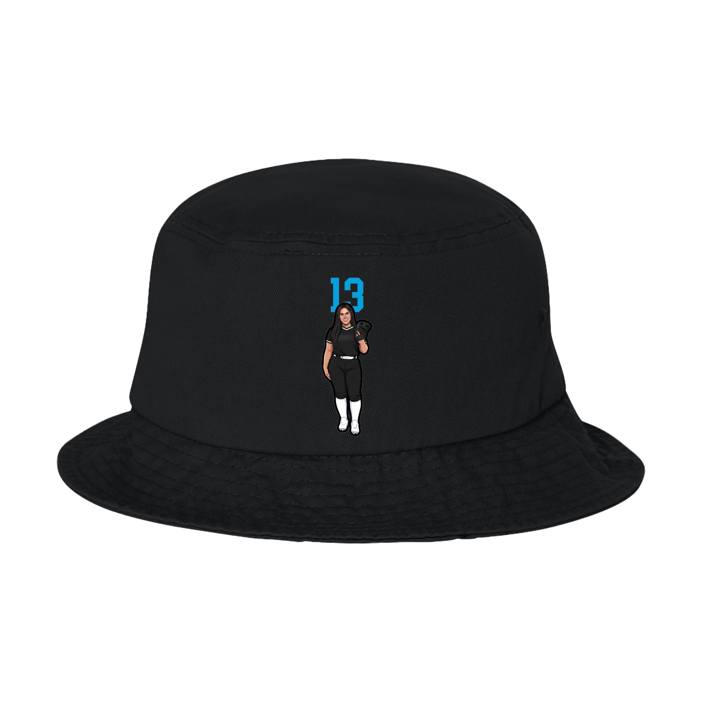 Bucket Cap — Number Top in Black