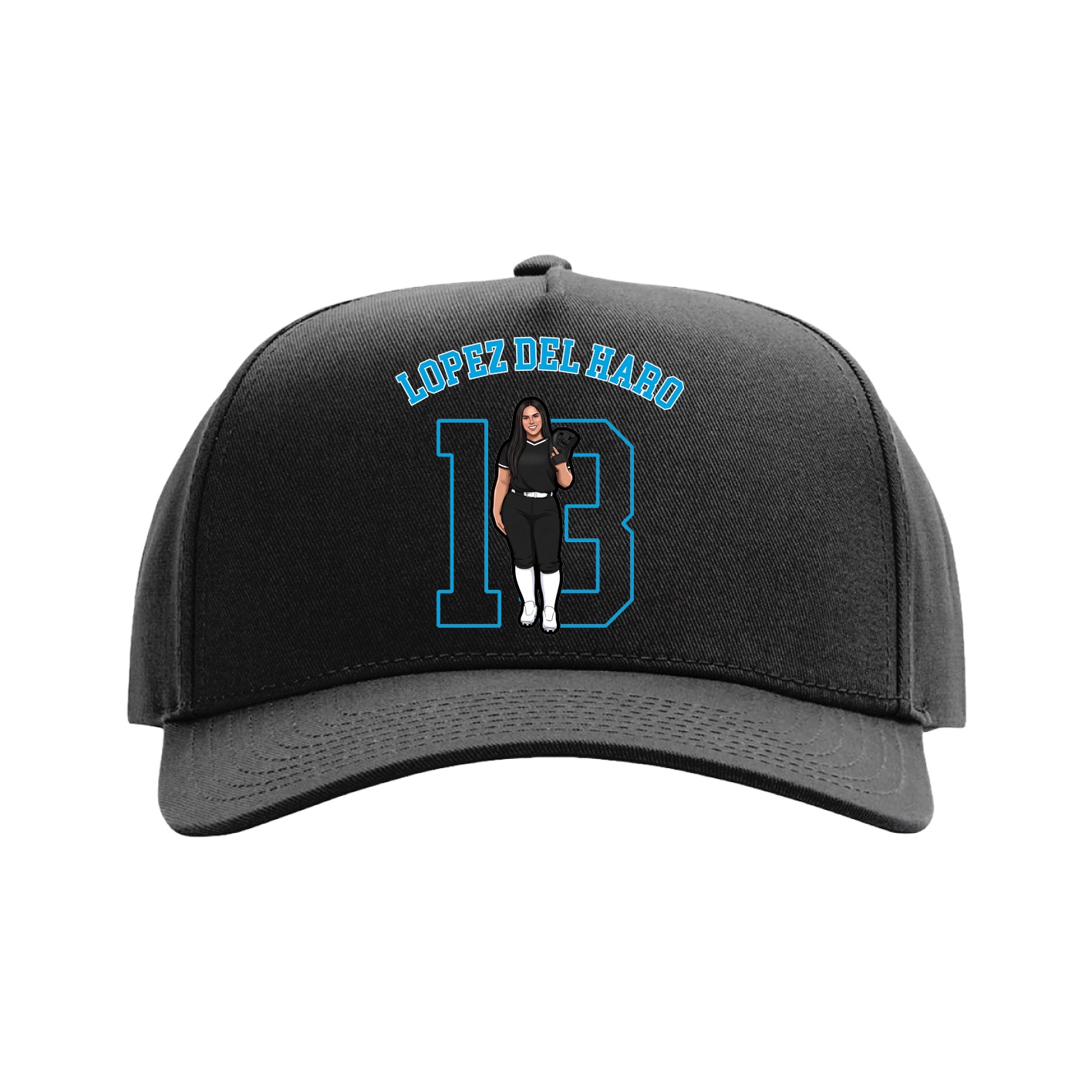 Full Fabric Five-Panel Champ Cap — Shirsey Arch in Black