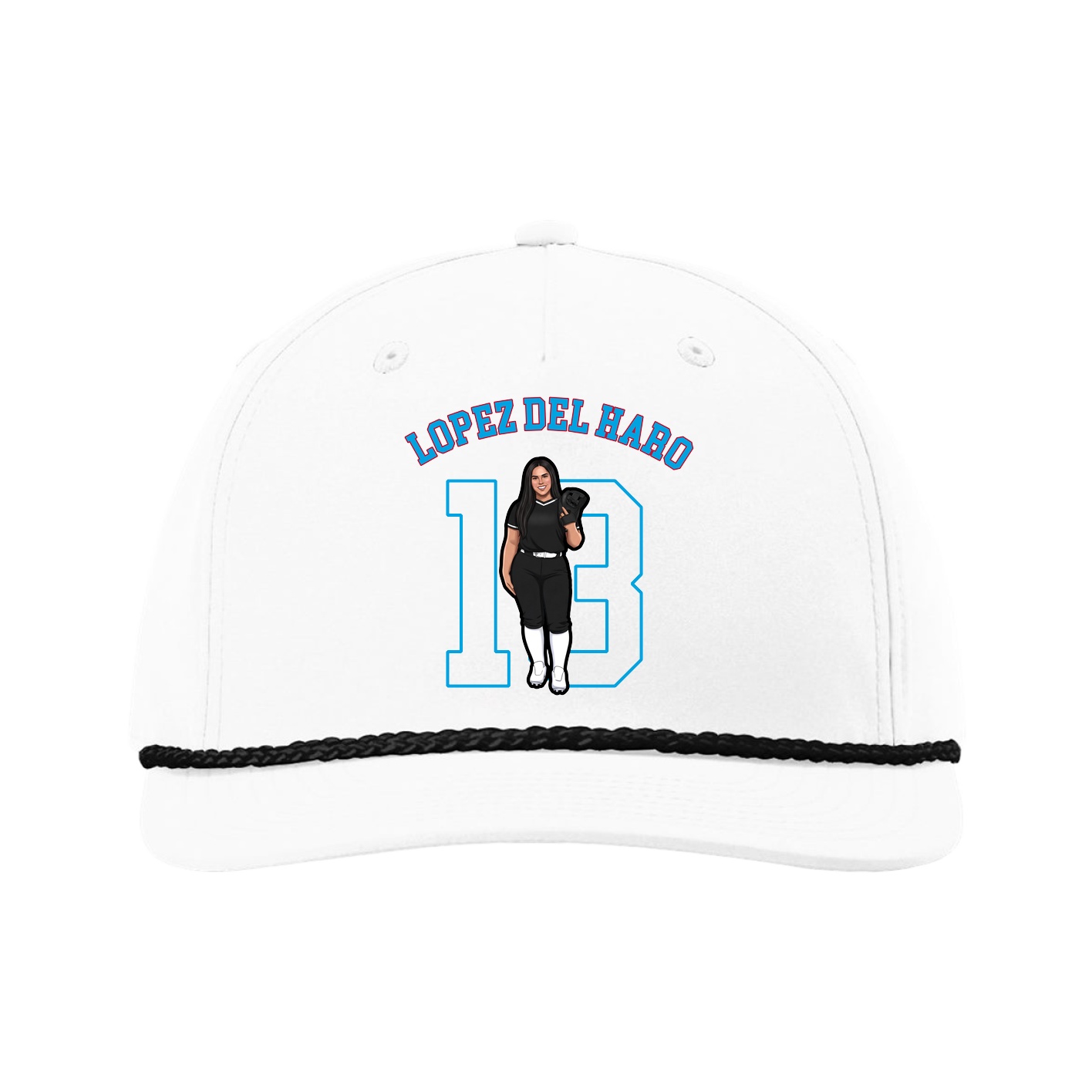 Five-Panel Classic Rope Cap — Shirsey Arch in White