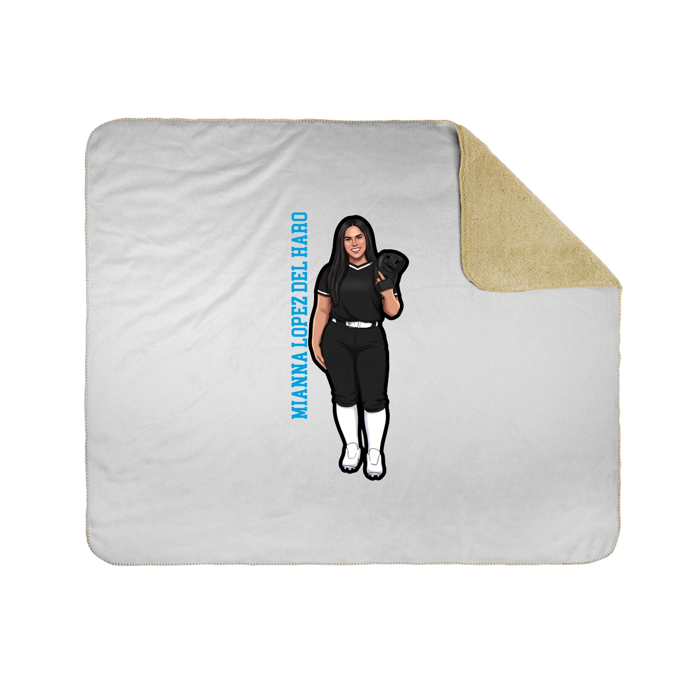 Throw Blanket — Name Vertical in White