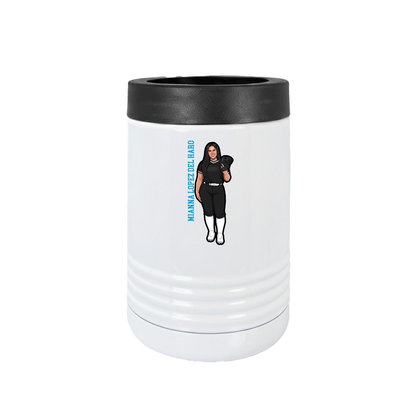 Beverage Holder — Name Vertical in White