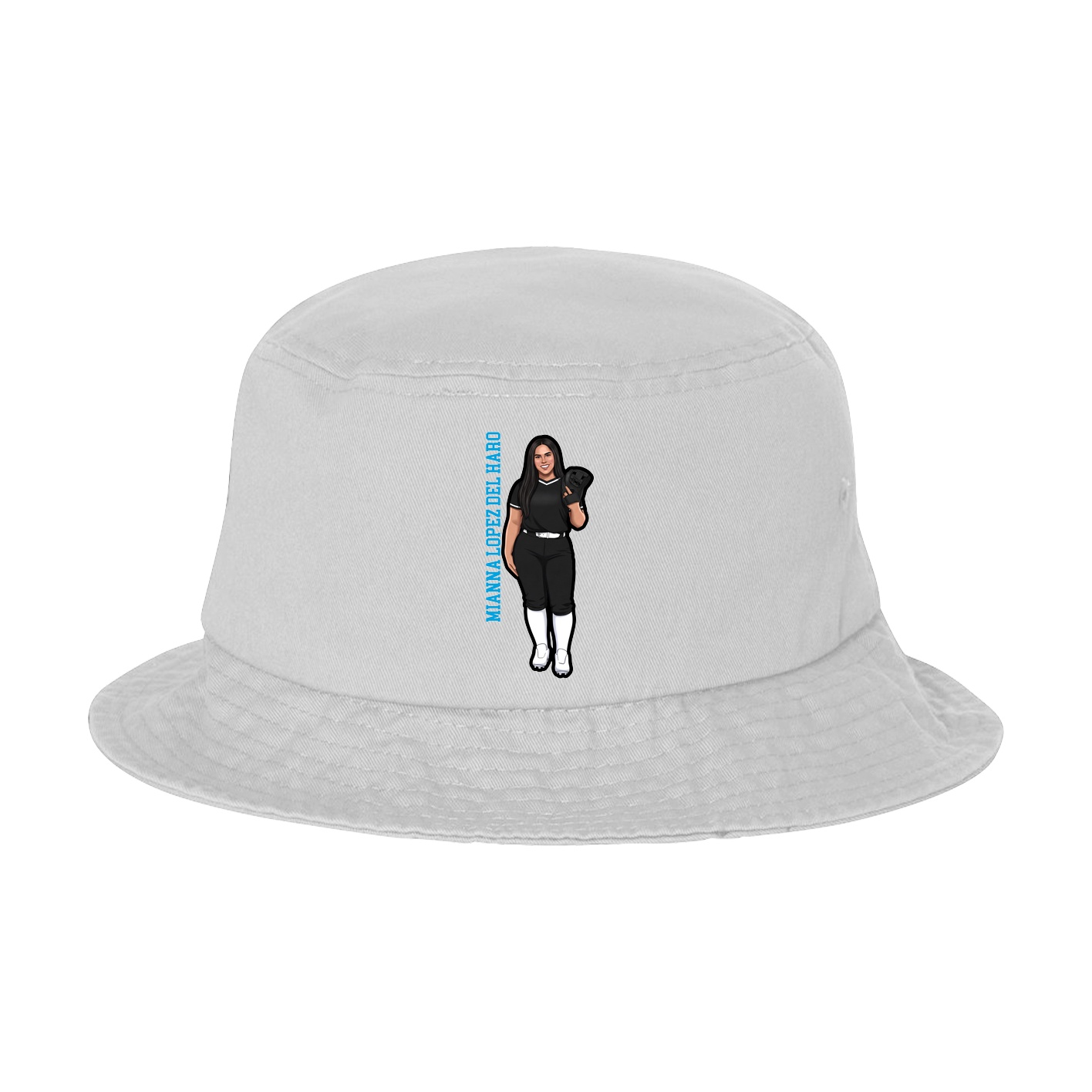 Bucket Cap — Name Vertical in White