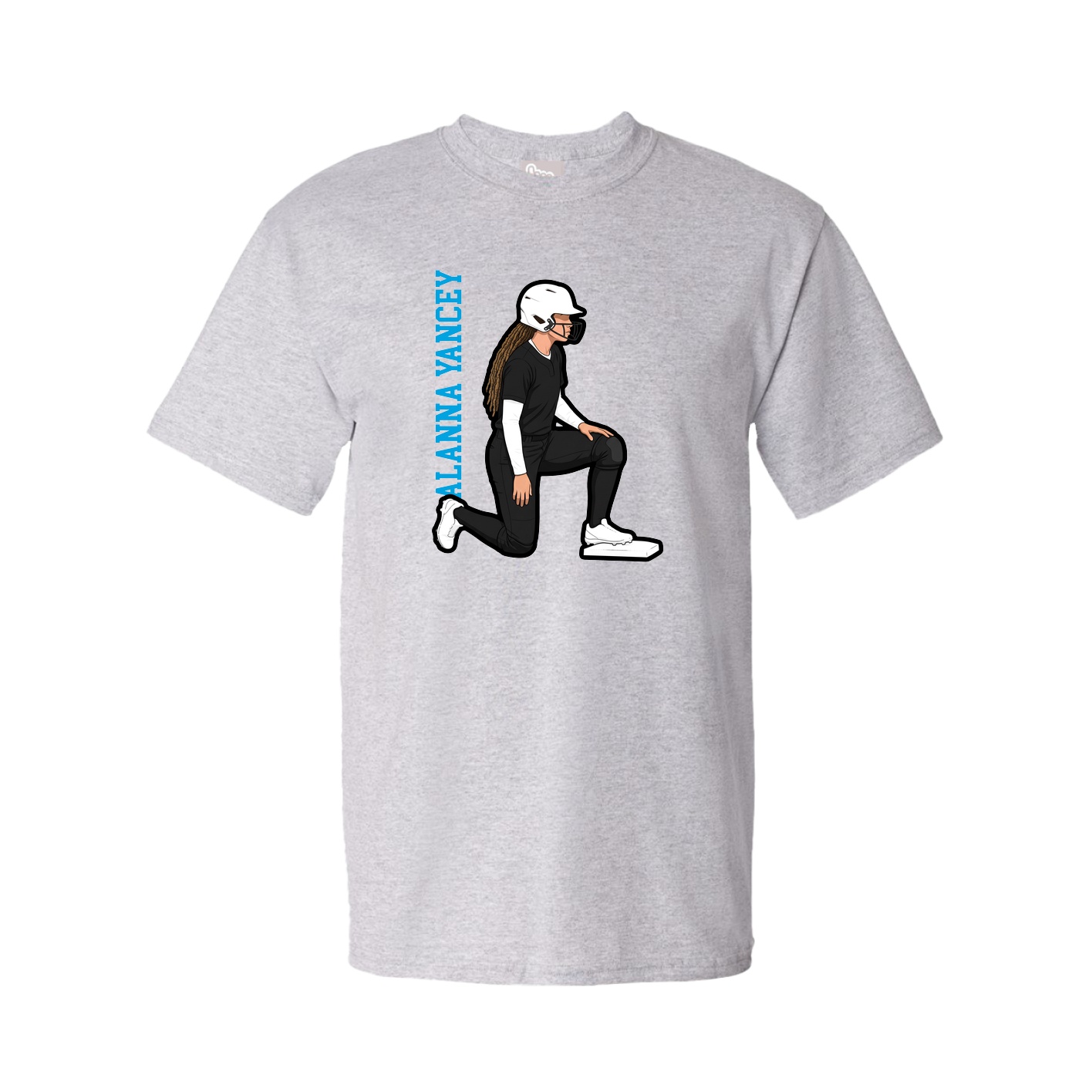 Youth Tee — Name Vertical in Grey