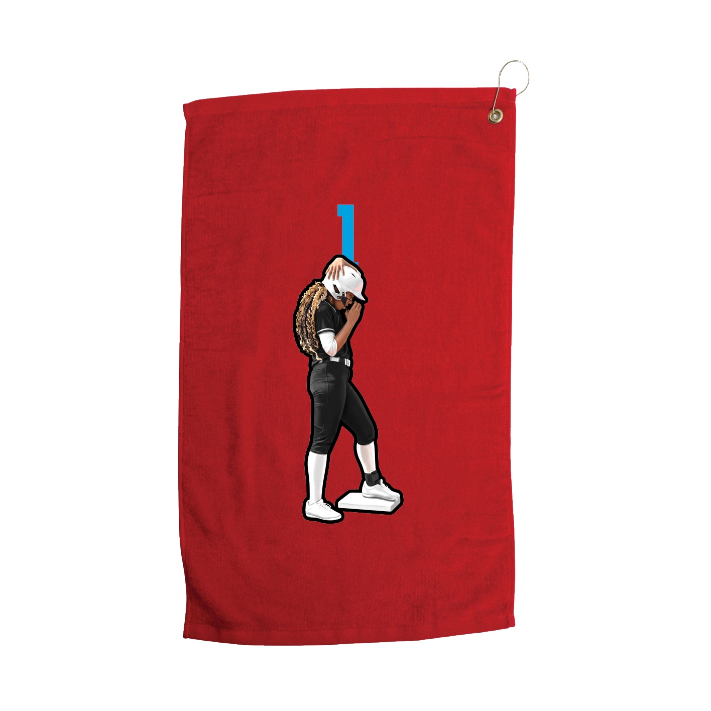 Golf Towel — Number Top in Red
