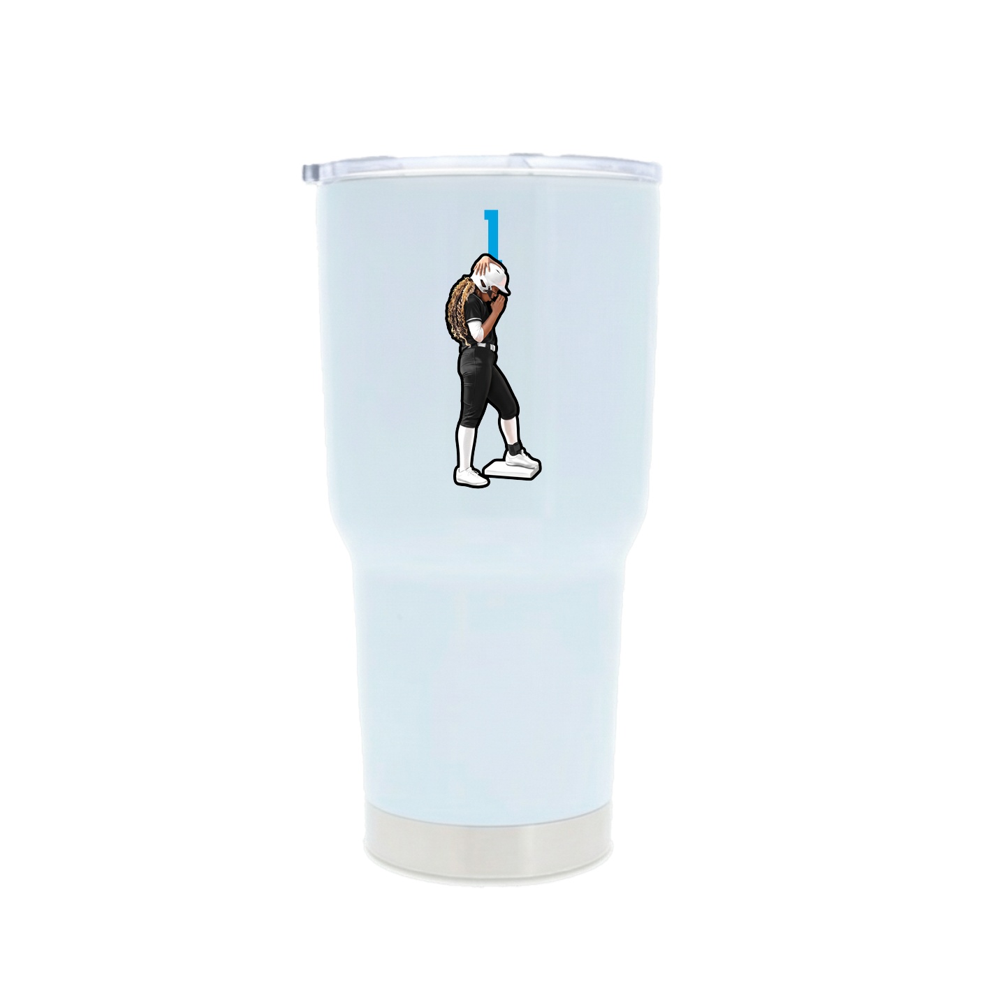 30oz Stainless Steel Tumbler — Number Top in White