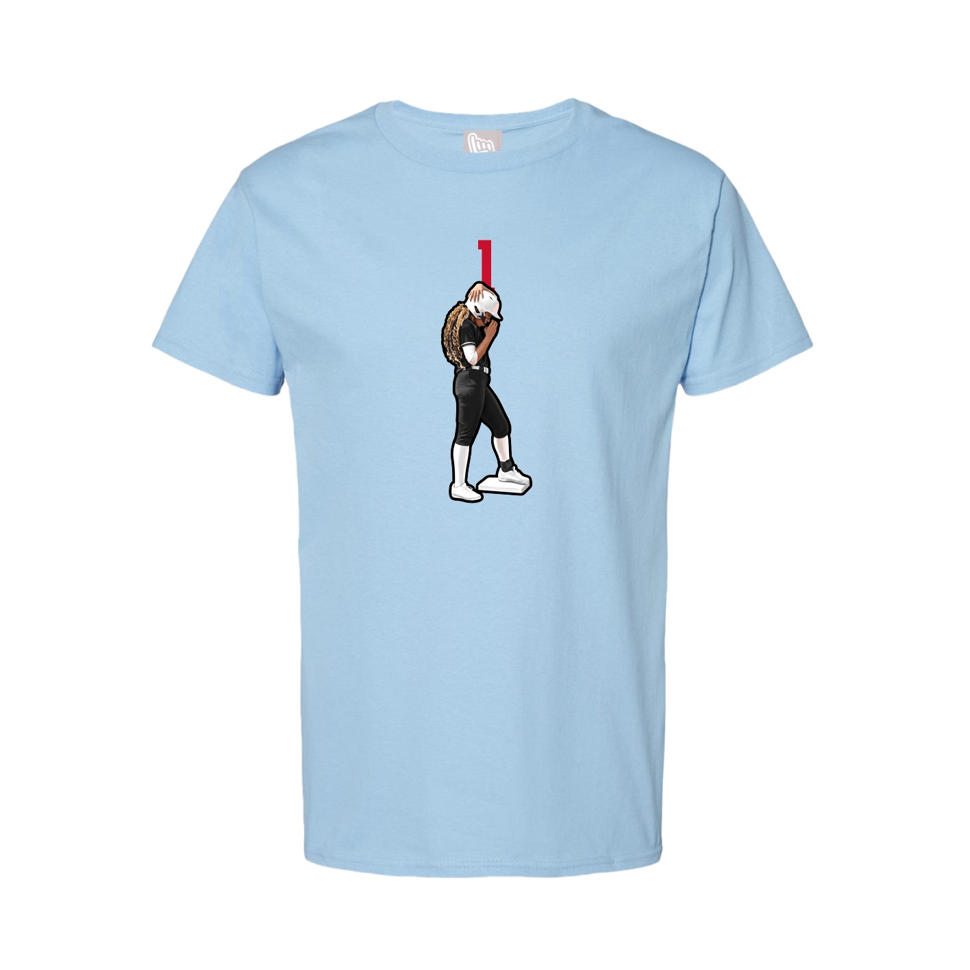 Youth Tee — Number Top in Light Blue