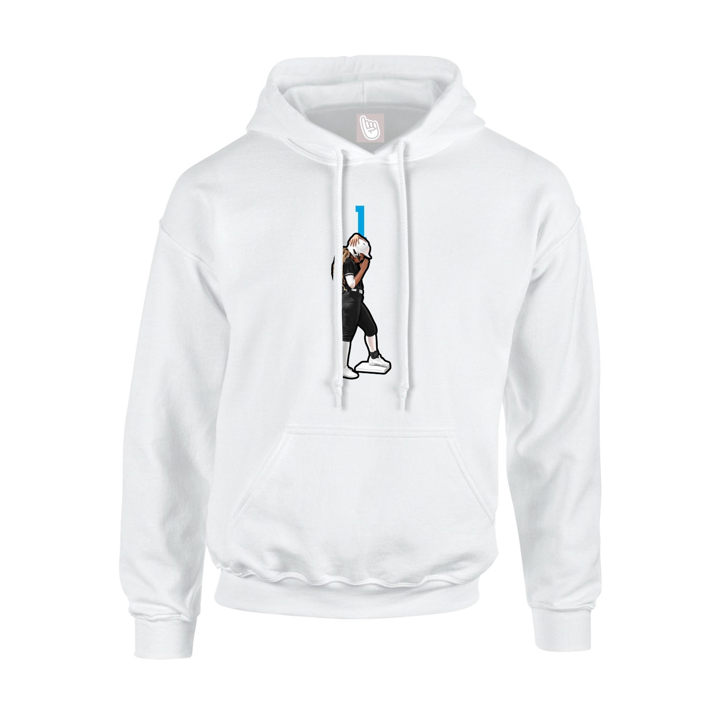 Youth Hoodie — Number Top in White