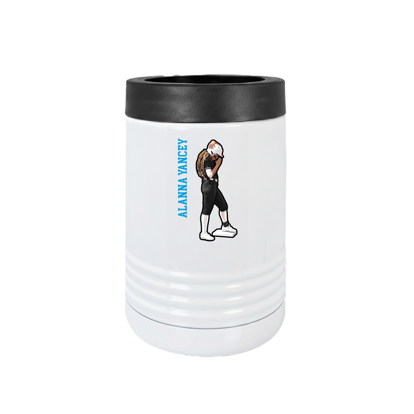 Beverage Holder — Name Vertical in White