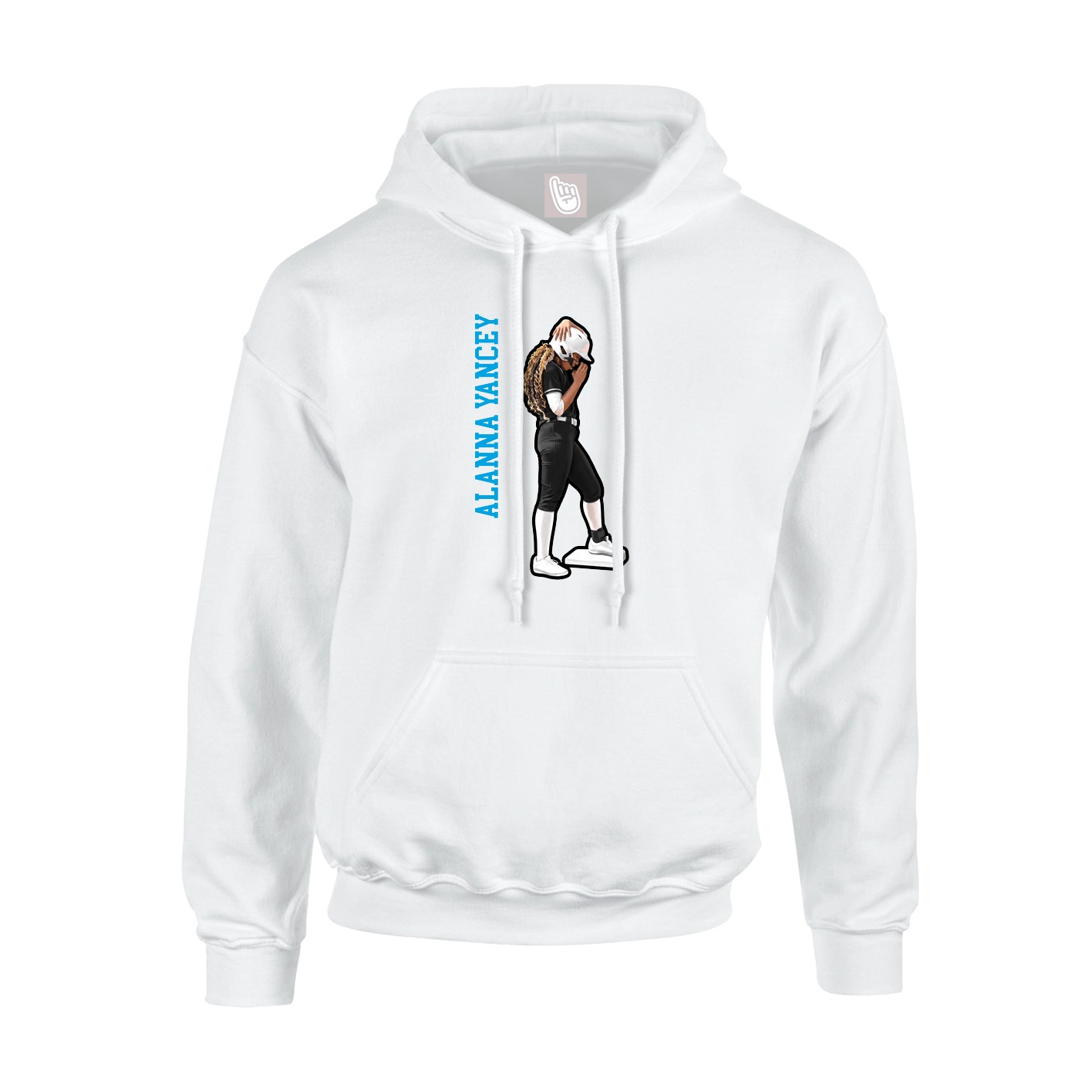 Hoodie — Name Vertical in White